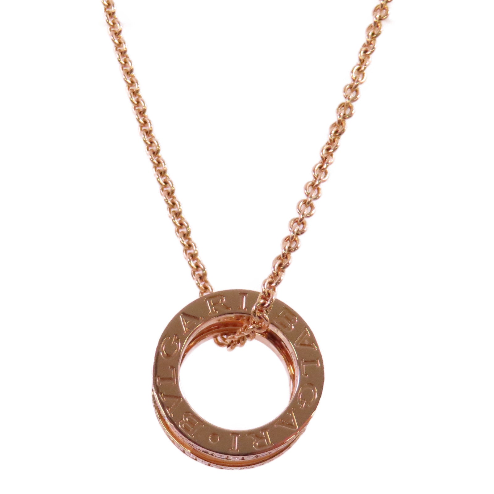 BVLGARI 18K玫瑰金/鑽石B.Zero1 Diamond Necklace項鏈