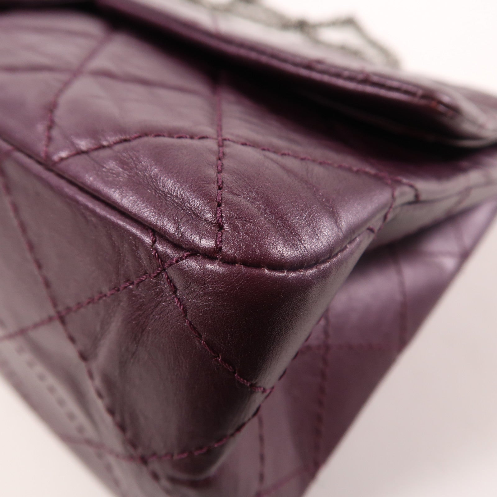 CHANEL 【激減優惠】牛皮皮革2.55 Jumbo銀扣鏈帶肩背袋