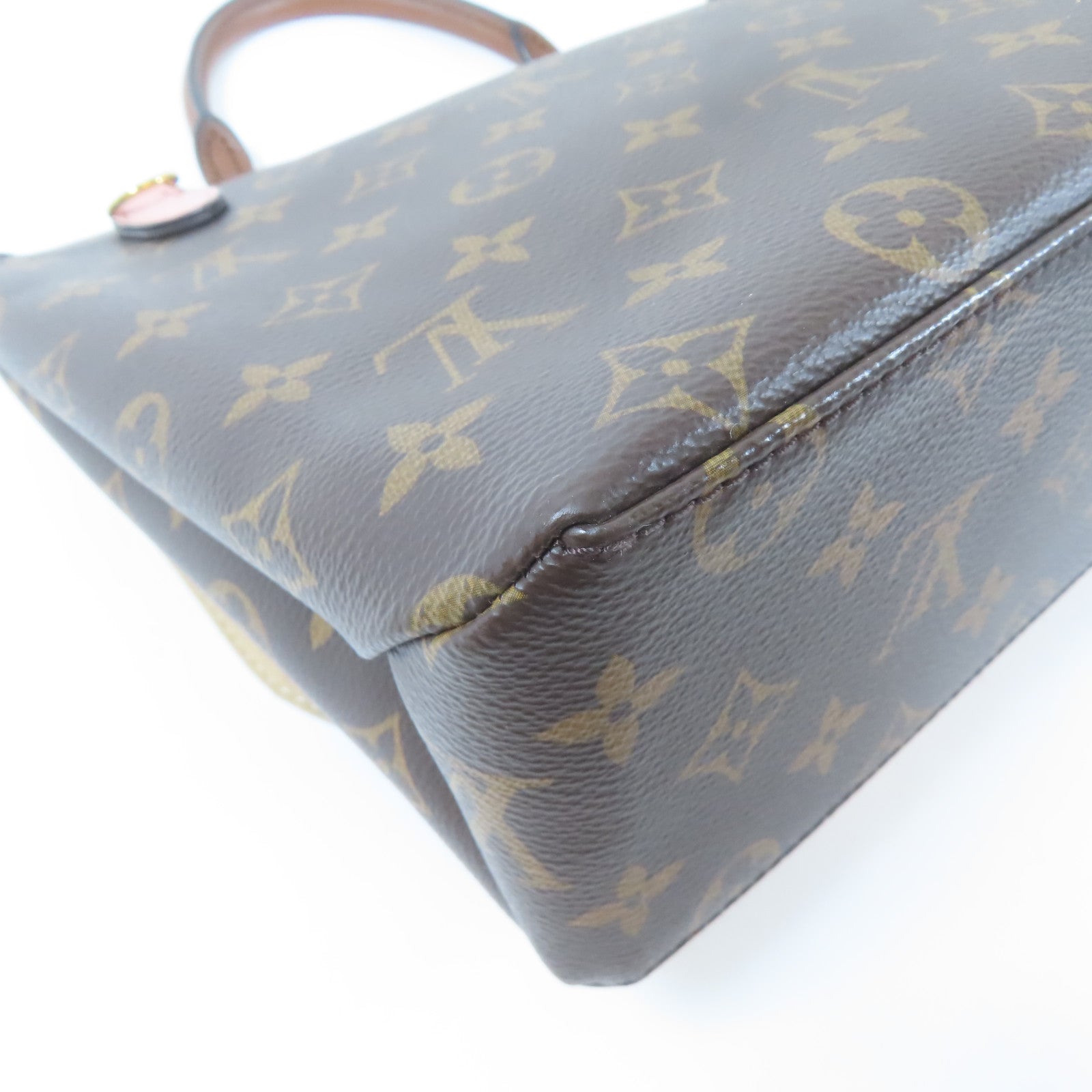 LOUIS VUITTON Monogram Marignan金扣手挽肩背兩用袋啡色/粉紅色