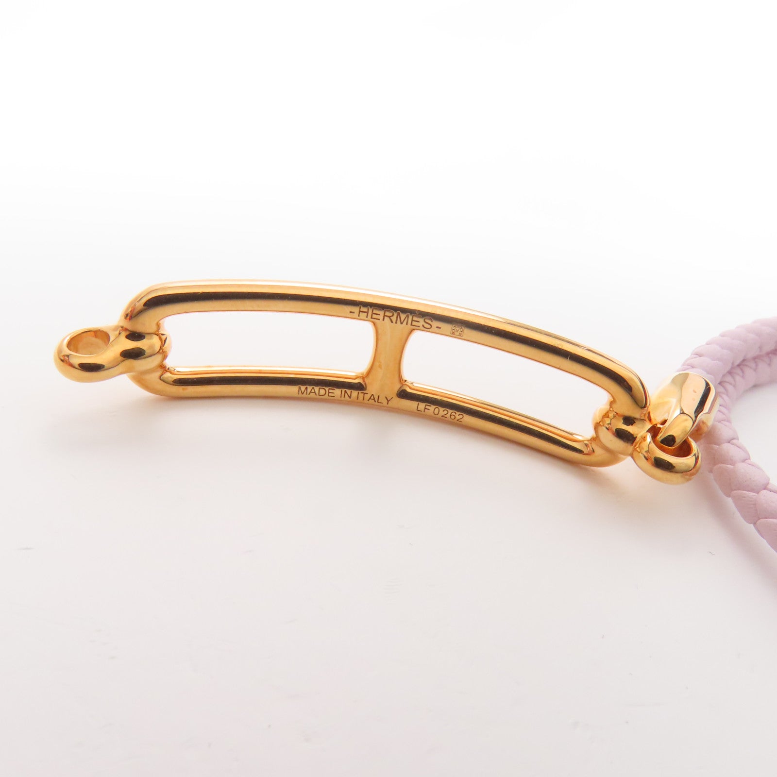 HERMES Swift皮革Roulis Double Tour手鏈Mauve Pale