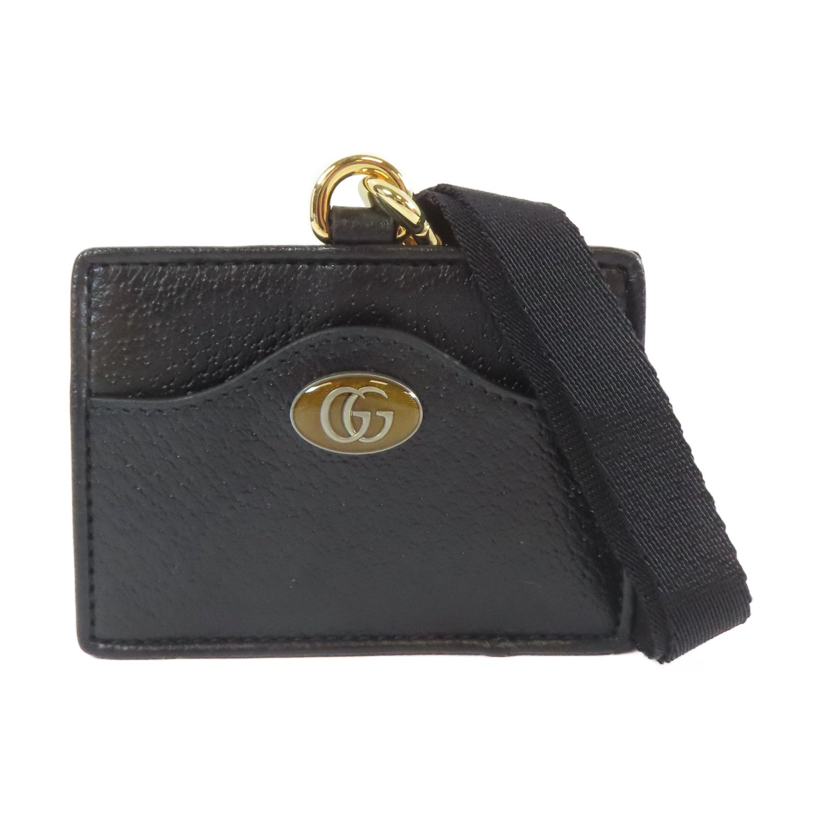 GUCCI 牛皮皮革Card Case金扣卡片套黑色