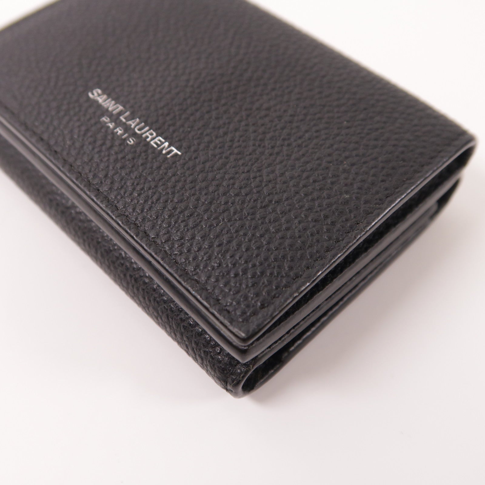 SAINT LAURENT 牛皮皮革Wallet銀扣錢包