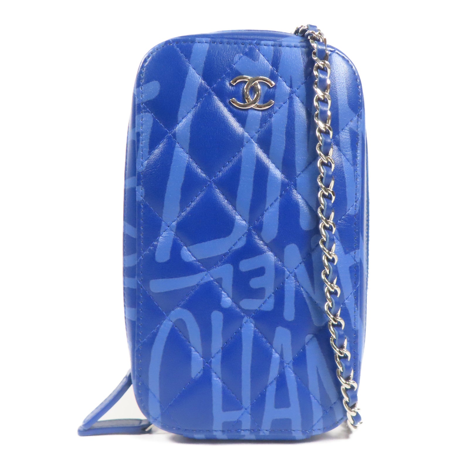 CHANEL 羊皮皮革Shoulder Bag銀扣鏈帶肩背袋