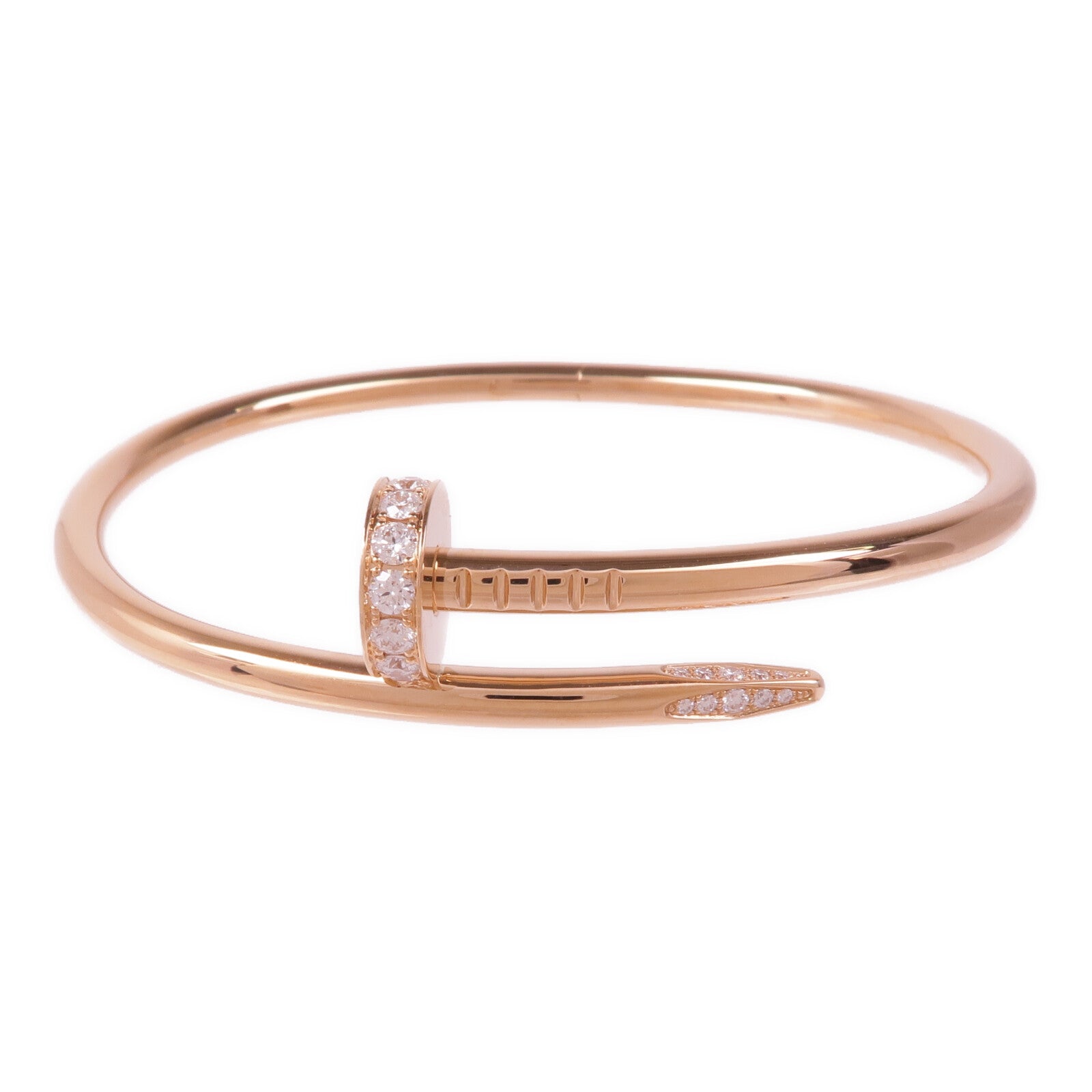 CARTIER 18K玫瑰金Juste un Clou鑽石手鐲Cartier#17