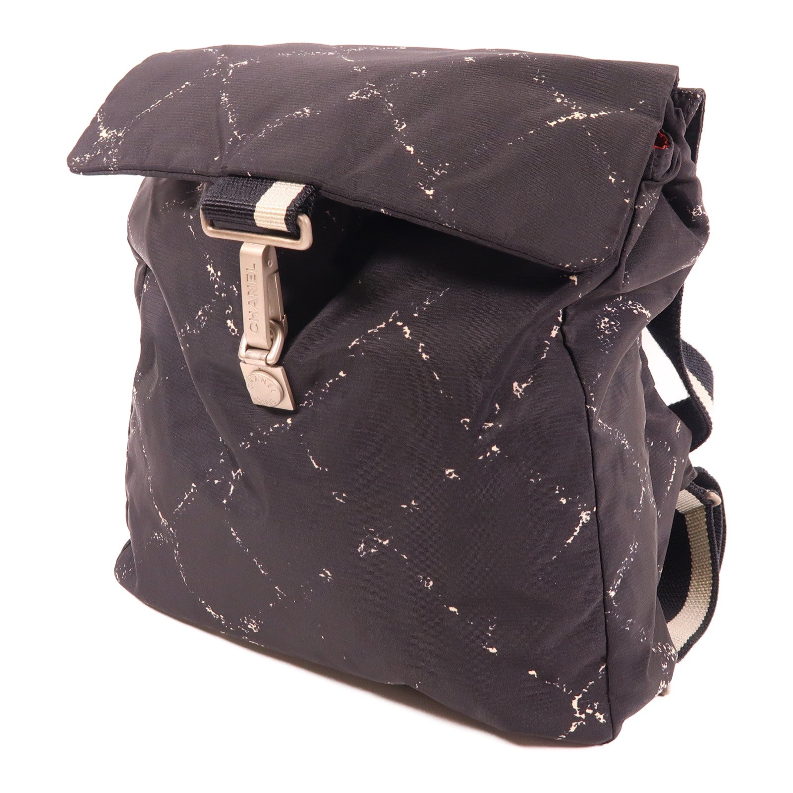 CHANEL CC SHW Travel Line Backpack Nylon Black/White