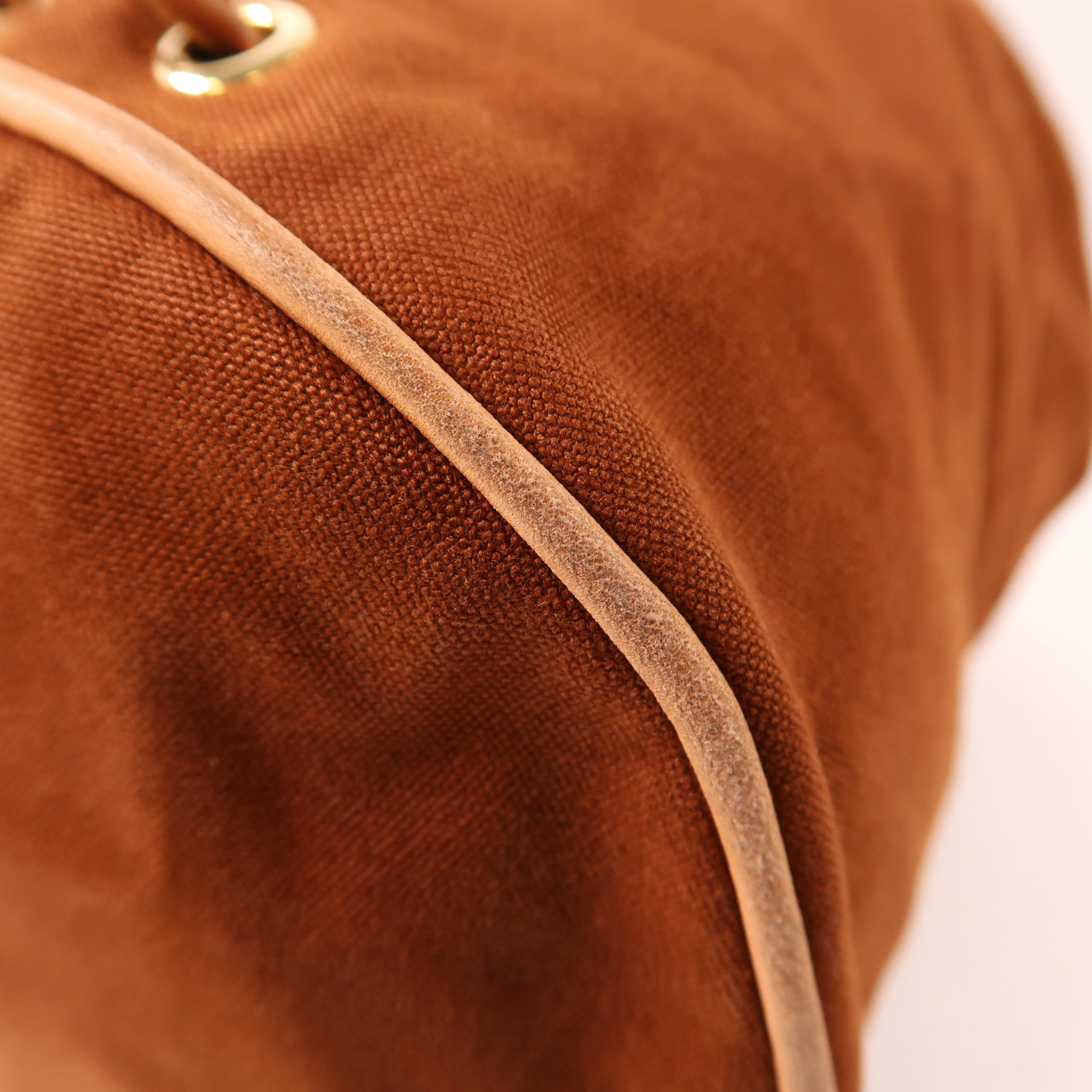 HERMES 【激減優惠】帆布Shoulder Bag金扣肩背袋啡色