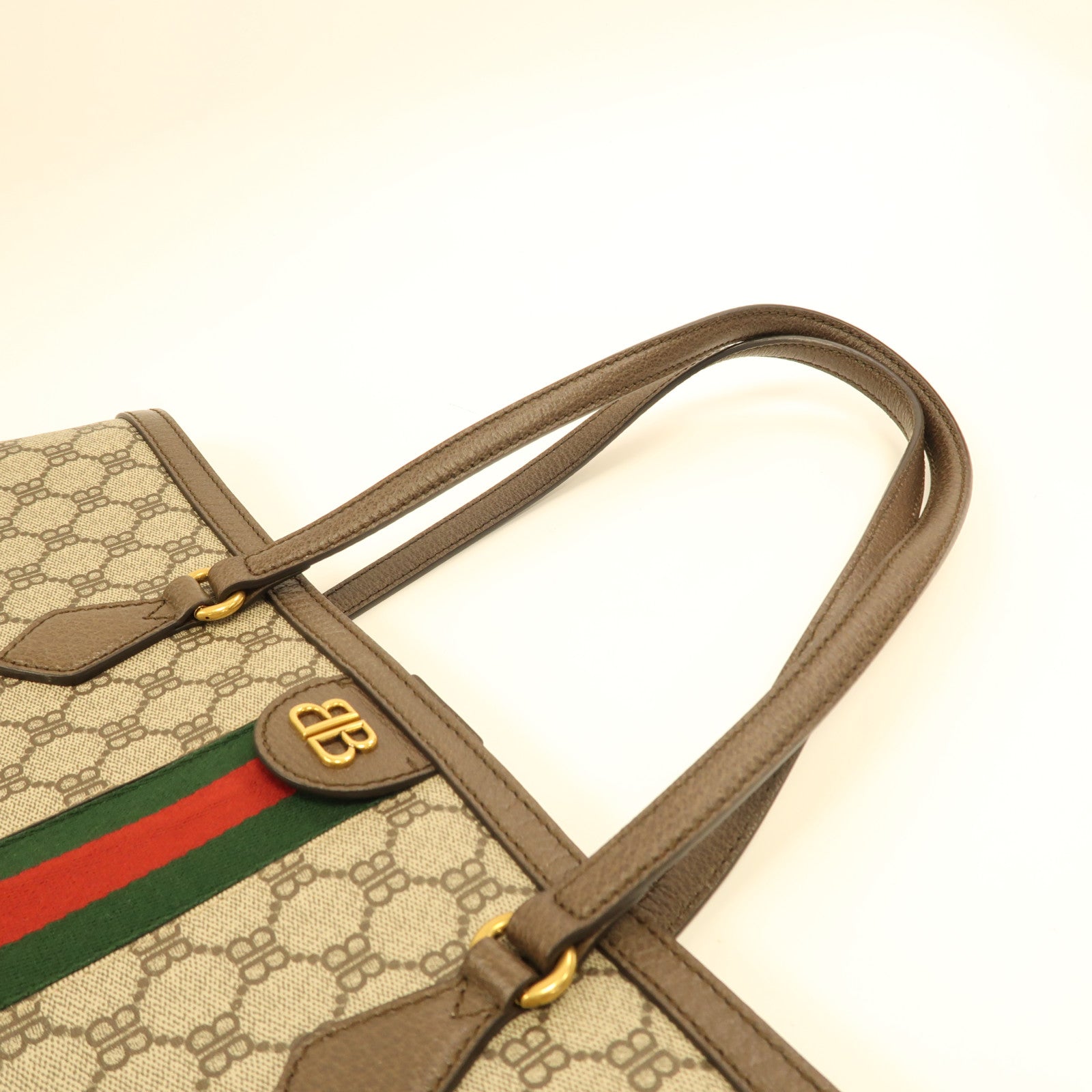 BALENCIAGA 塗層帆布Balenciaga X Gucci Tote金扣手挽袋啡色
