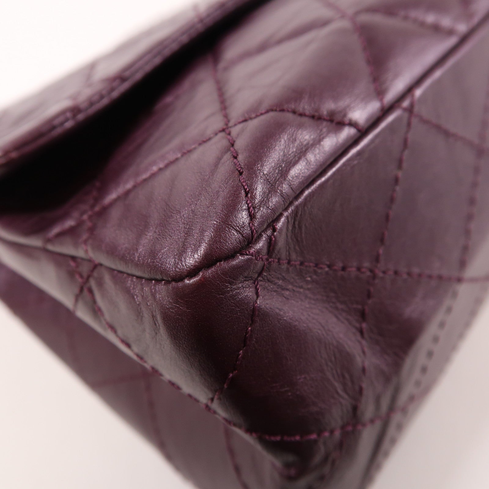 CHANEL 牛皮皮革2.55 Jumbo銀扣鏈帶肩背袋