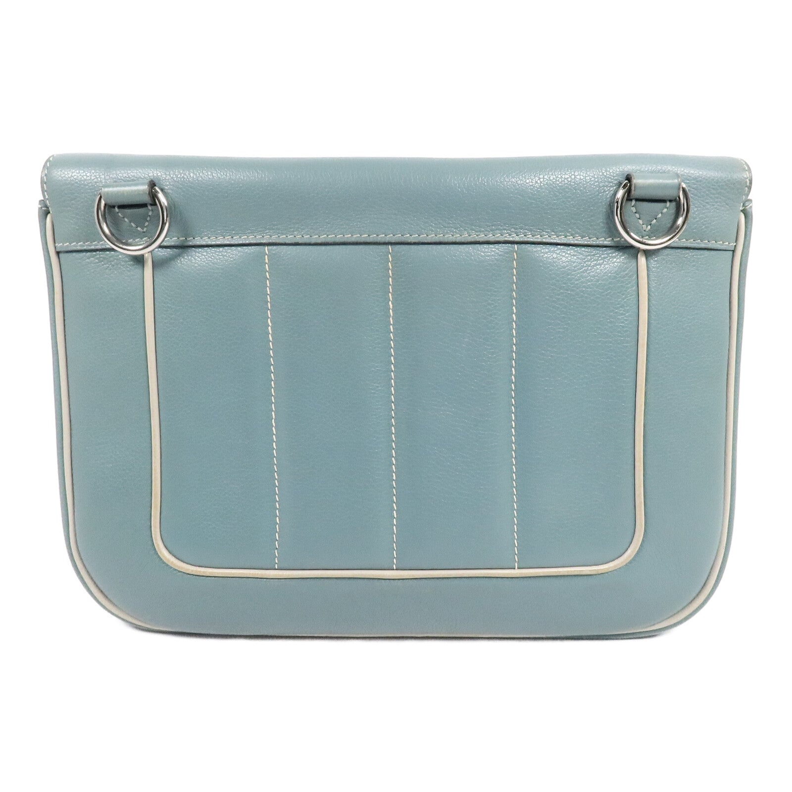 HERMES Evercolor皮革Berline 28肩背袋Ciel/Gris Perle