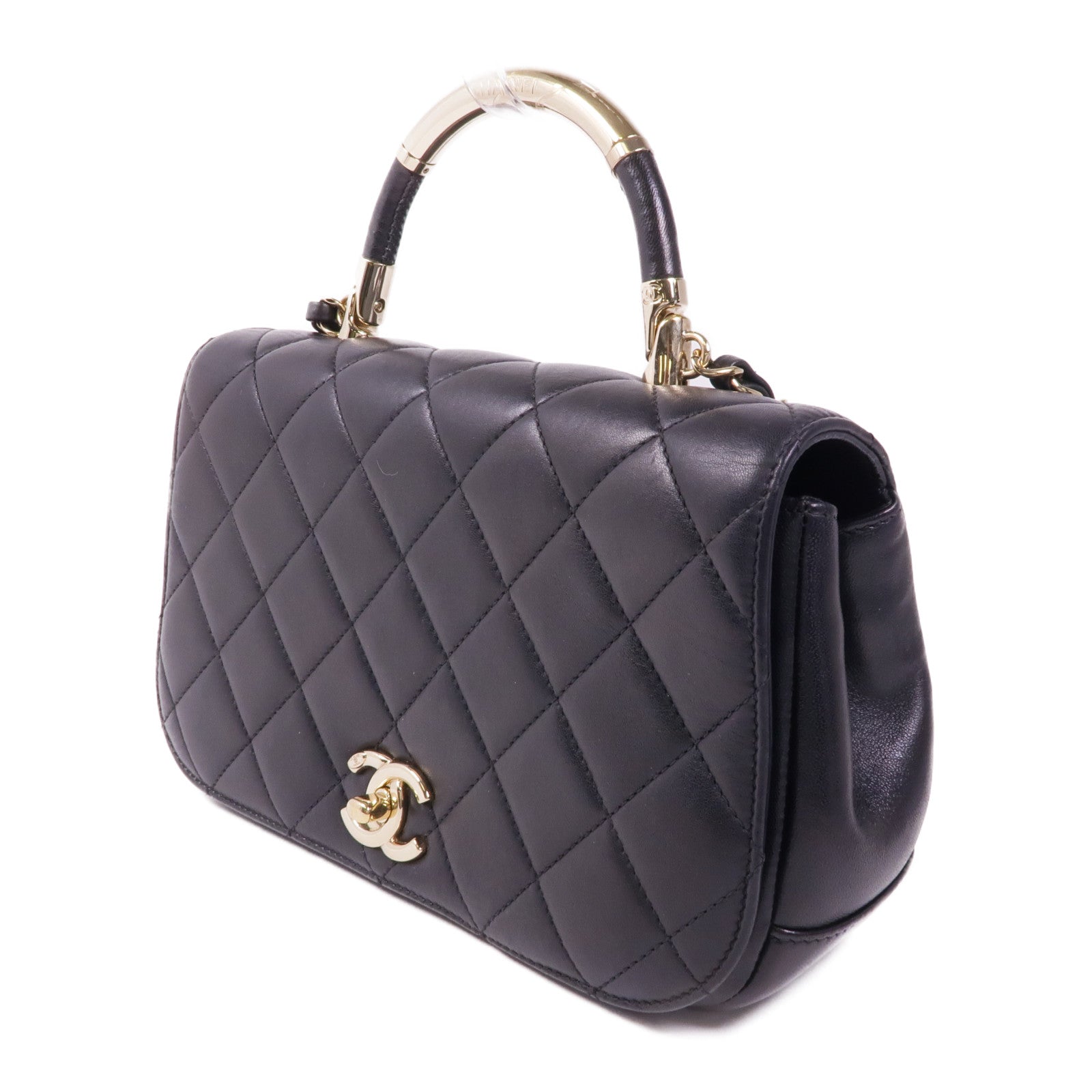 CHANEL 羊皮皮革Chain Shoulder金扣鏈帶肩背袋