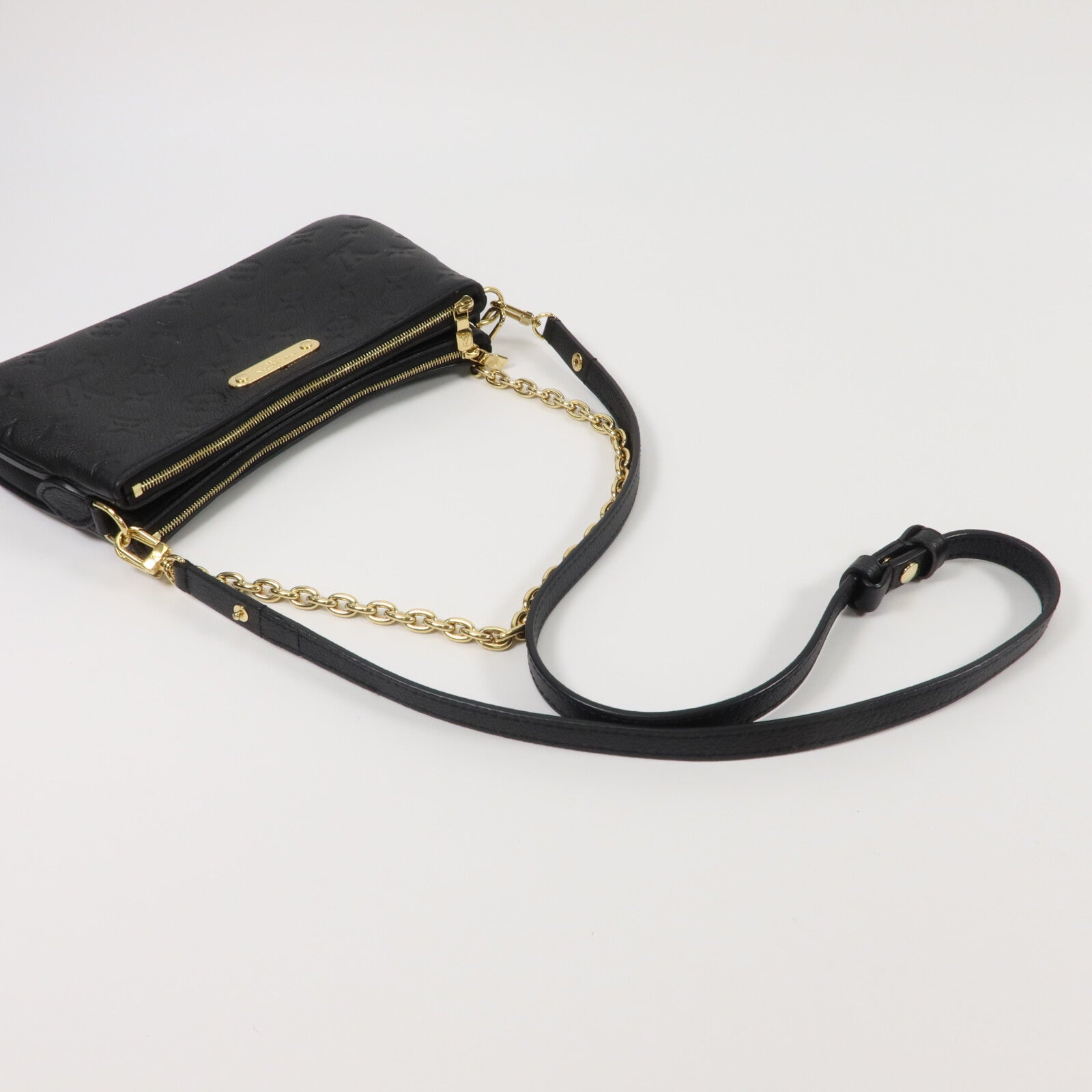 LOUIS VUITTON Monogram Empreinte Liv Pochette鏈帶手挽肩背兩用袋