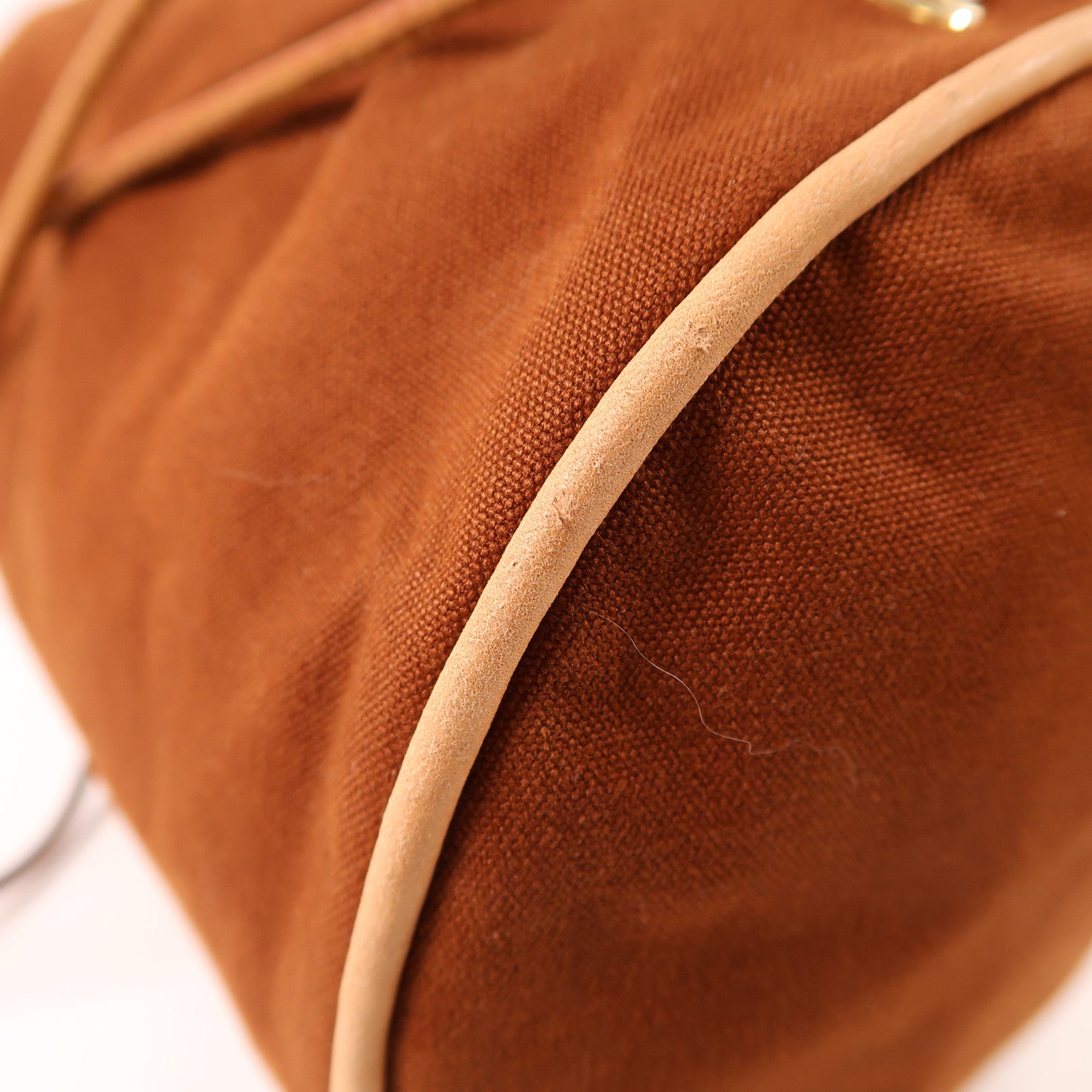 HERMES 【激減優惠】帆布Shoulder Bag金扣肩背袋啡色
