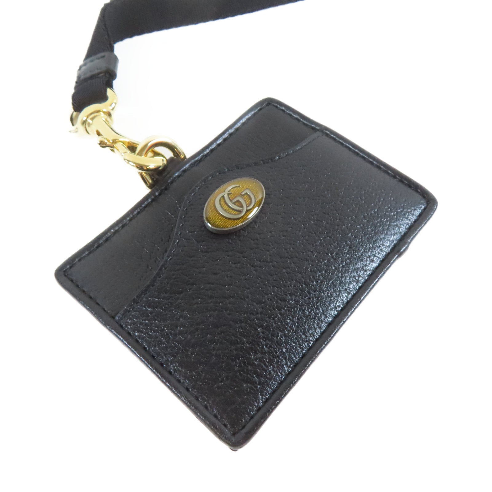 GUCCI 牛皮皮革Card Case金扣卡片套黑色
