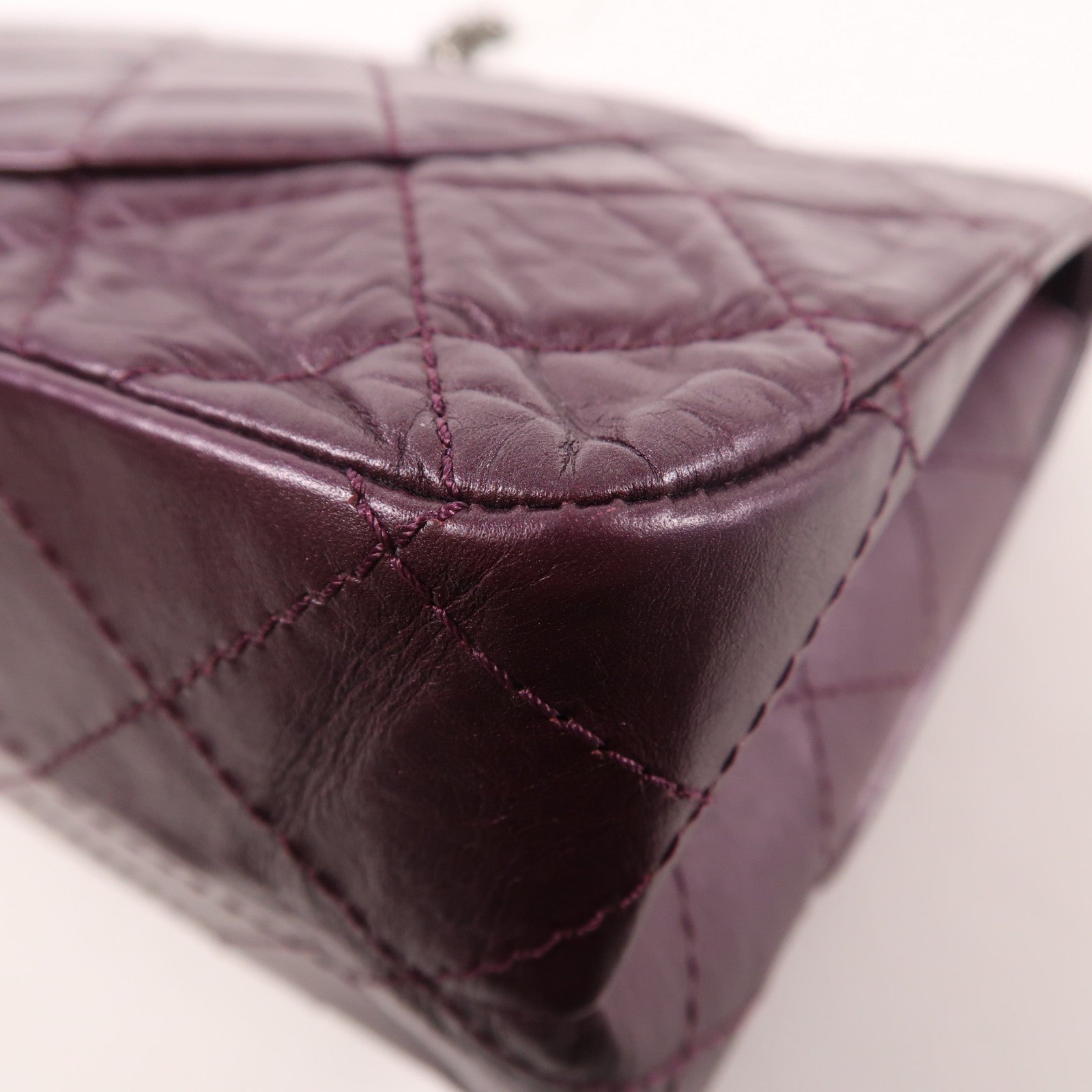 CHANEL 【激減優惠】牛皮皮革2.55 Jumbo銀扣鏈帶肩背袋