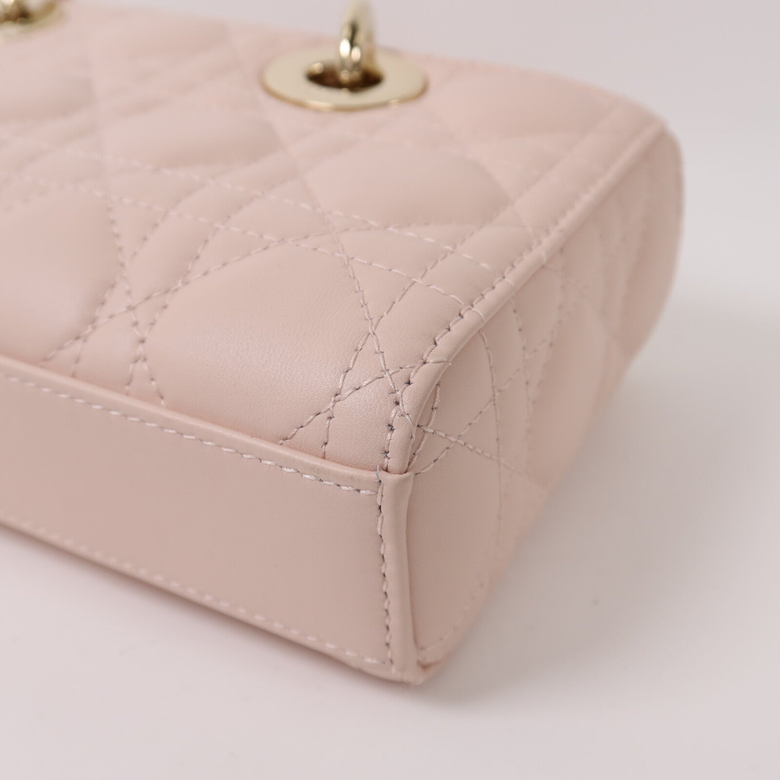 Dior 羊皮皮革Small Lady D-Joy Bag金扣鏈帶手挽肩背兩用袋