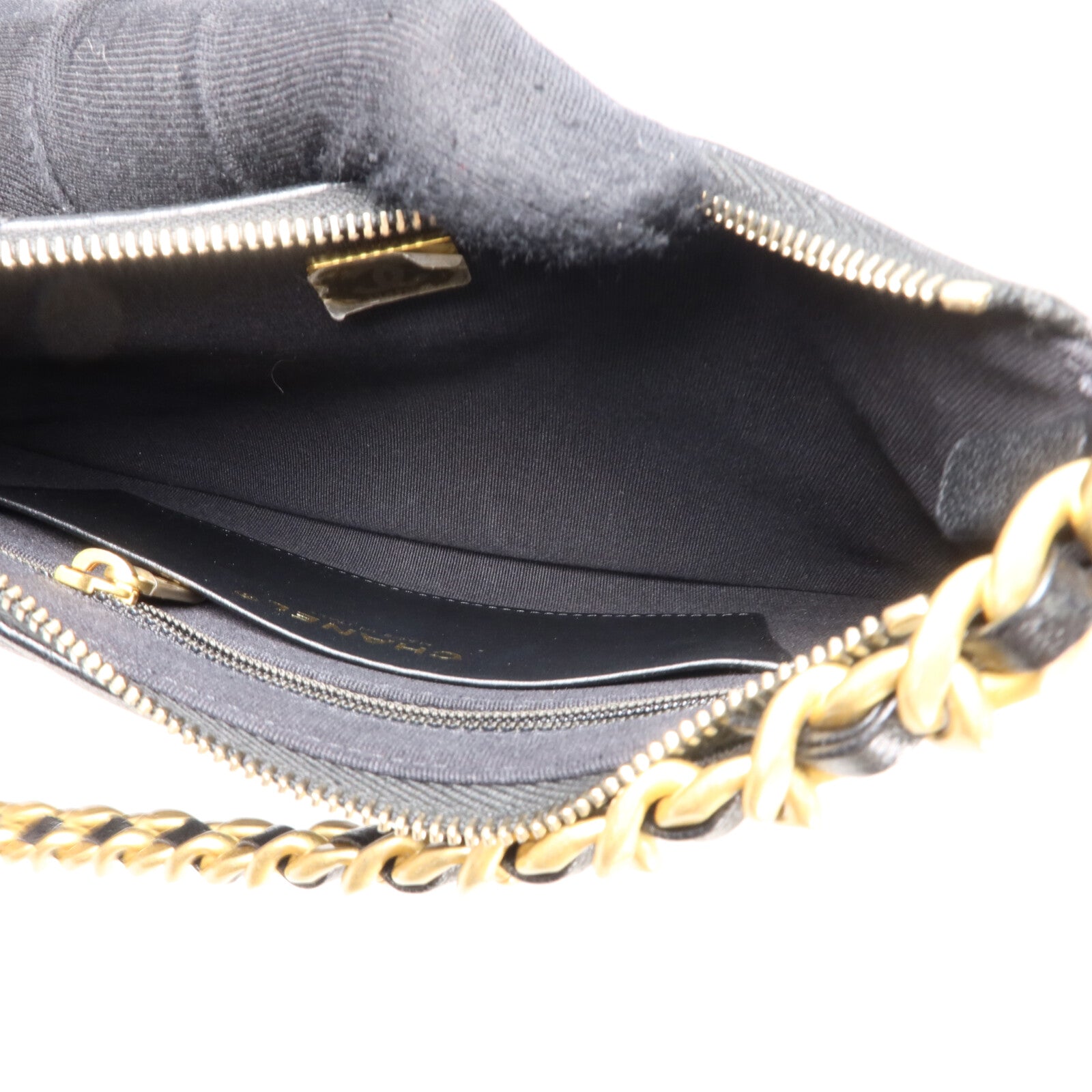 CHANEL 牛皮皮革Hobo Bag鏈帶肩背袋