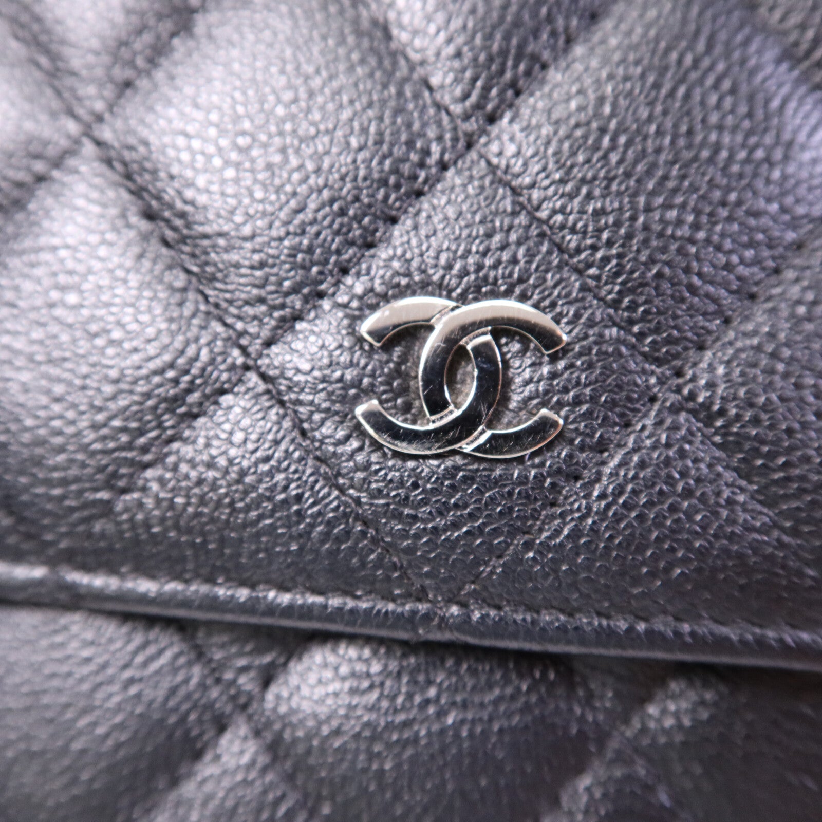 CHANEL 牛皮皮革WOC Wallet On Chain銀扣鏈帶肩背袋