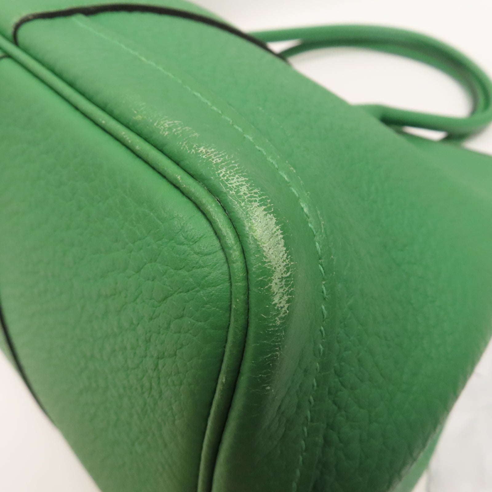 HERMES 【激減優惠】Negonda皮革Garden Party PM銀扣手挽袋Bamboo竹子綠色