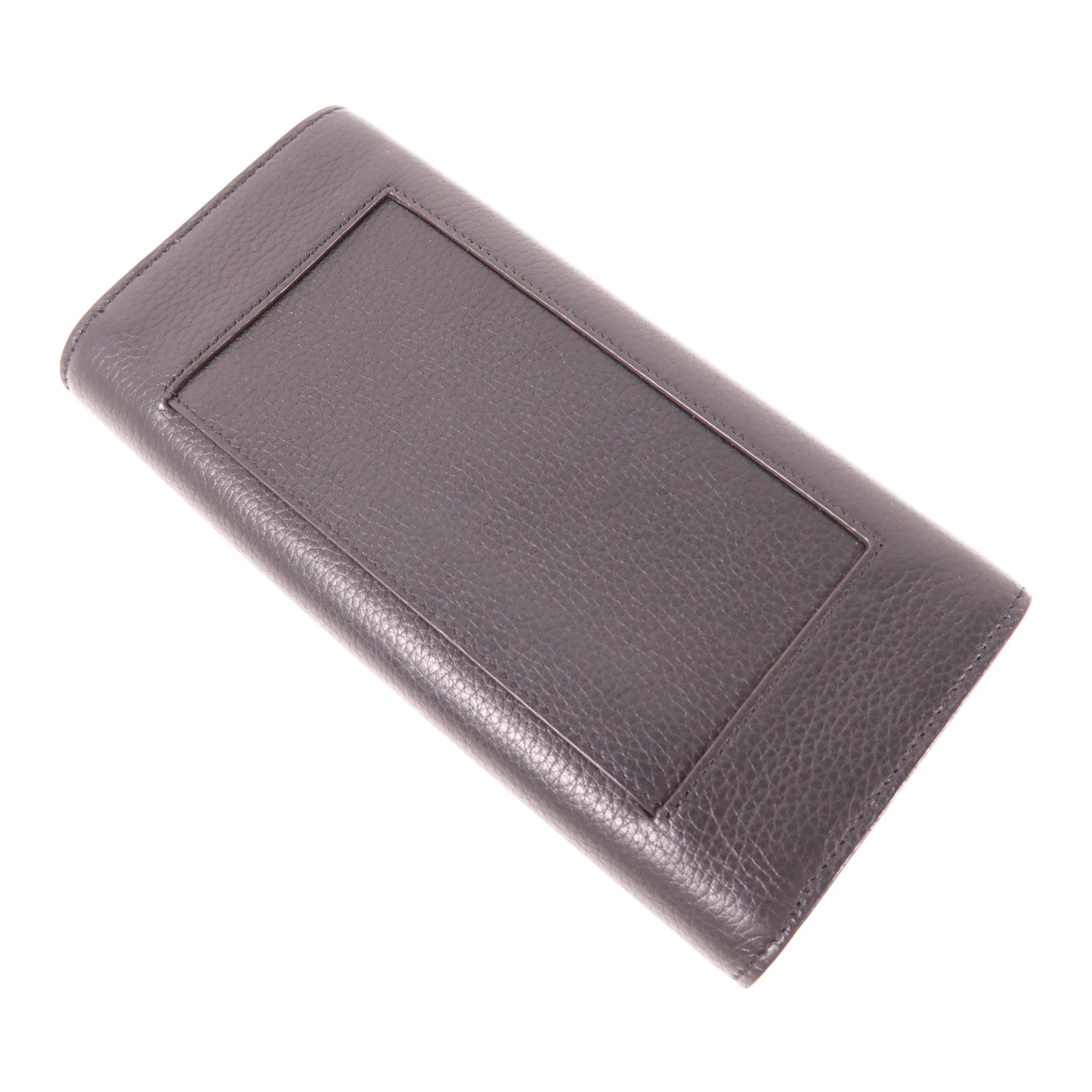 CELINE SHW Long Wallet Calfskin Leather Black