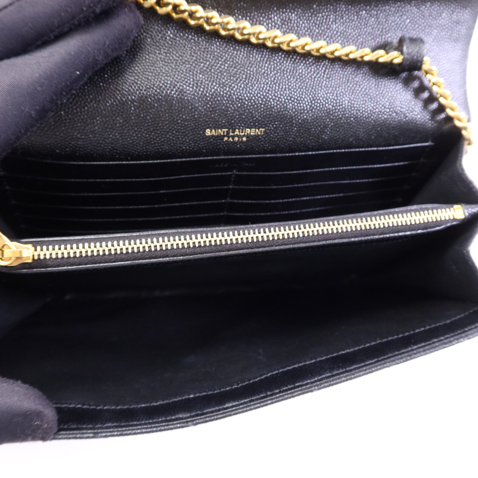 SAINT LAURENT 牛皮皮革Cassandre Envelope金扣鏈帶肩背袋