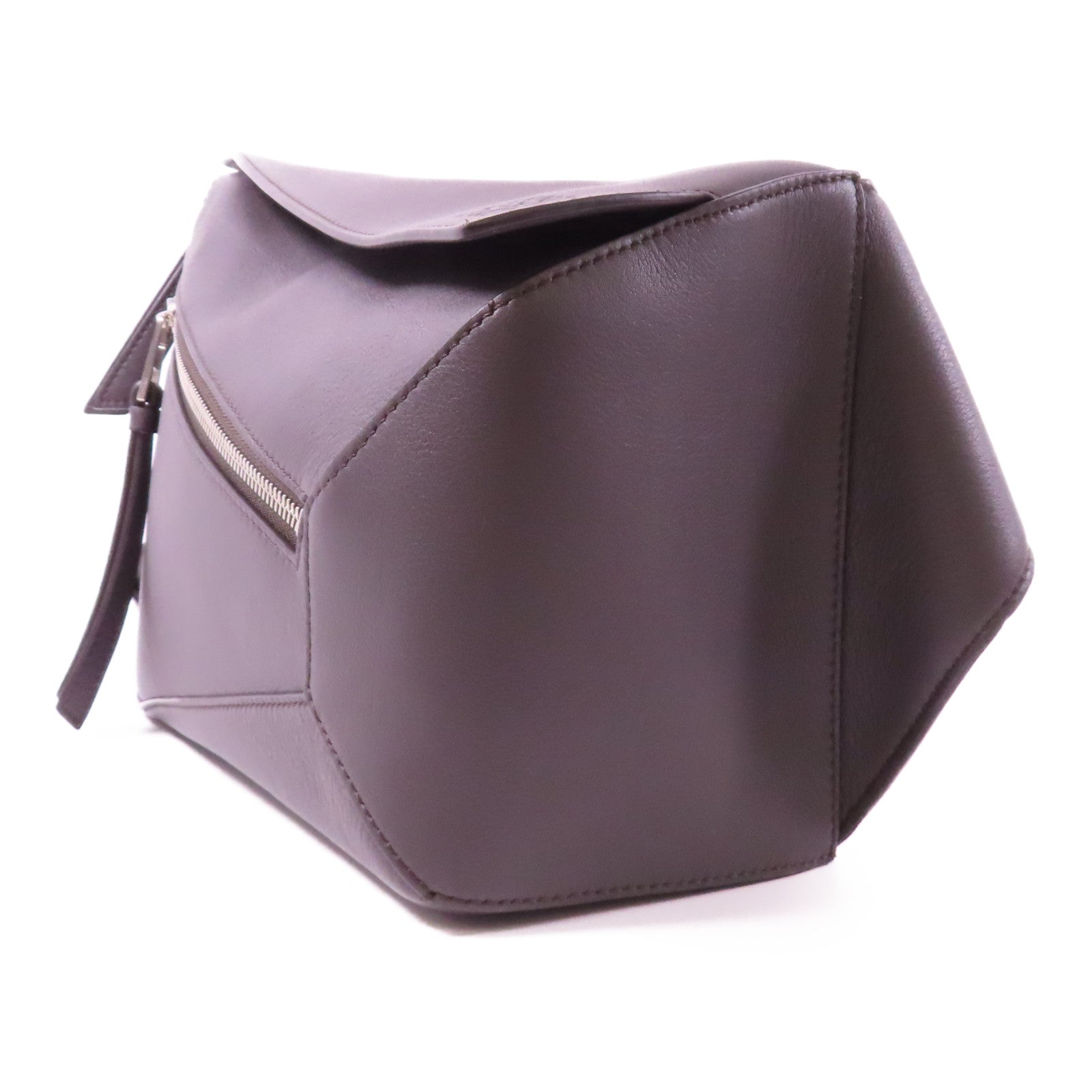 LOEWE 牛皮皮革Small Puzzle銀扣肩背袋灰色