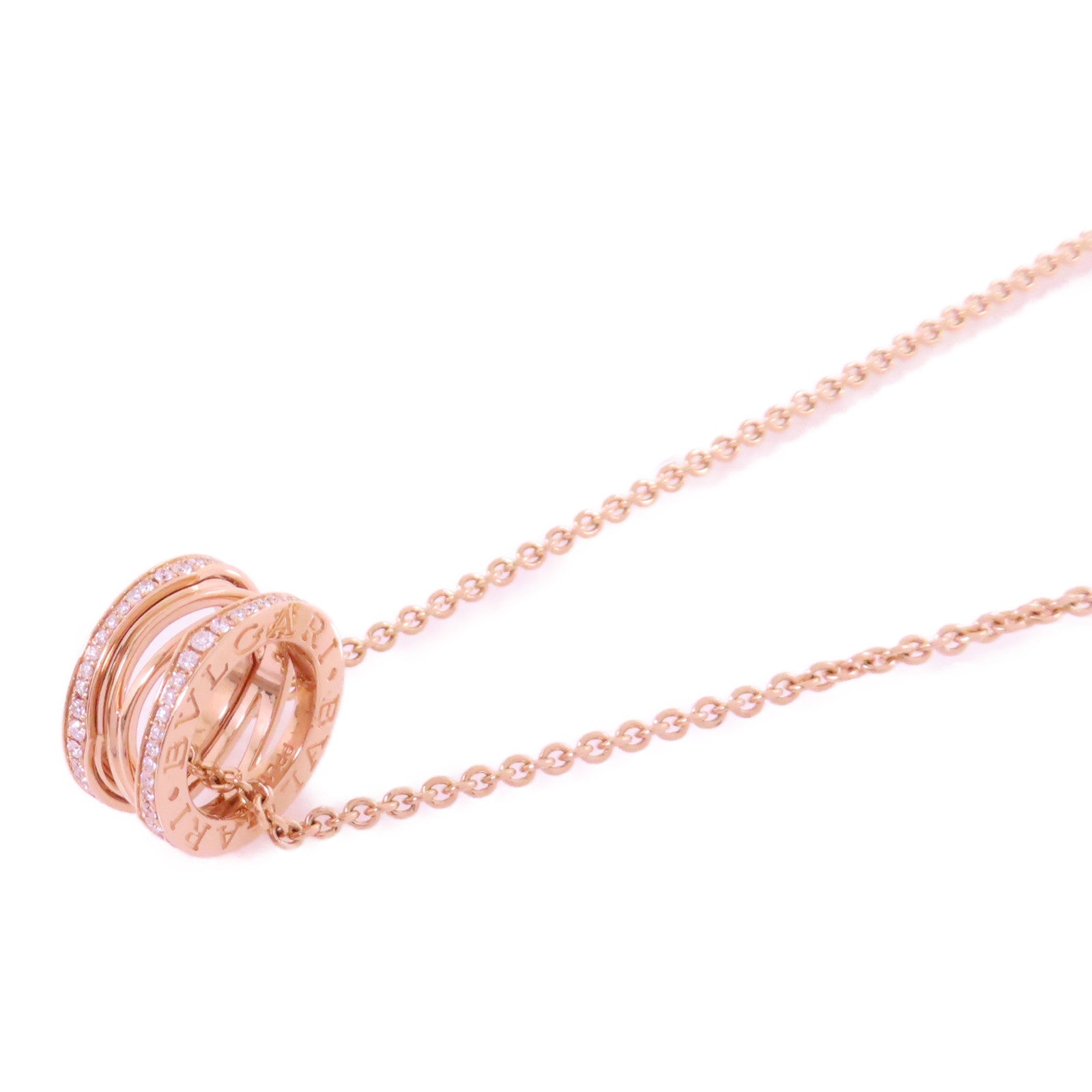 BVLGARI 18K玫瑰金/鑽石B.Zero1 Diamond Necklace項鏈