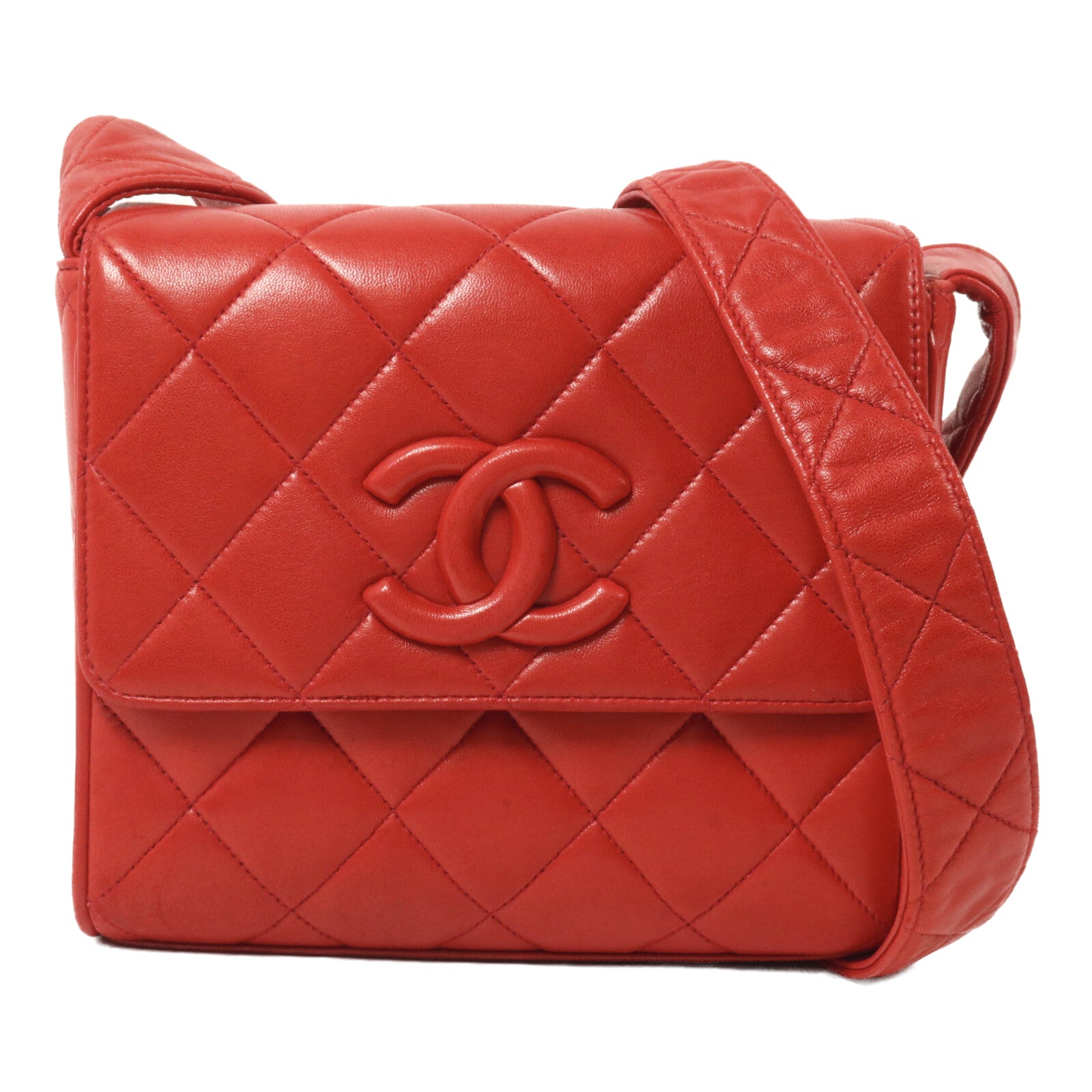 CHANEL 羊皮皮革Vintage Quilted CC Flap Shoulder Bag肩背袋