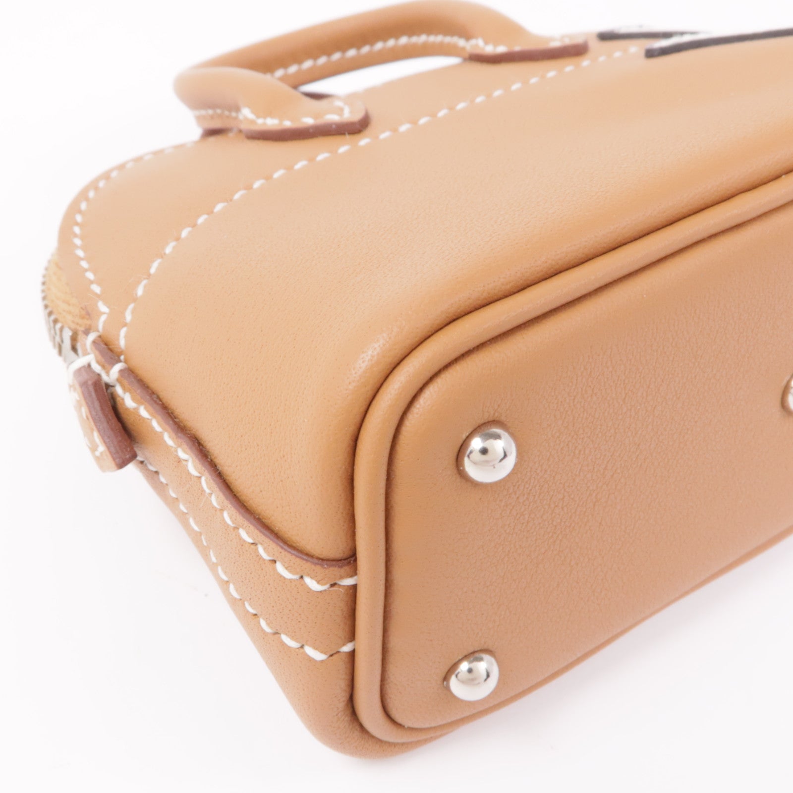 HERMES PHW Bolide Shark Charm Veau Swift Leather Gold Brown