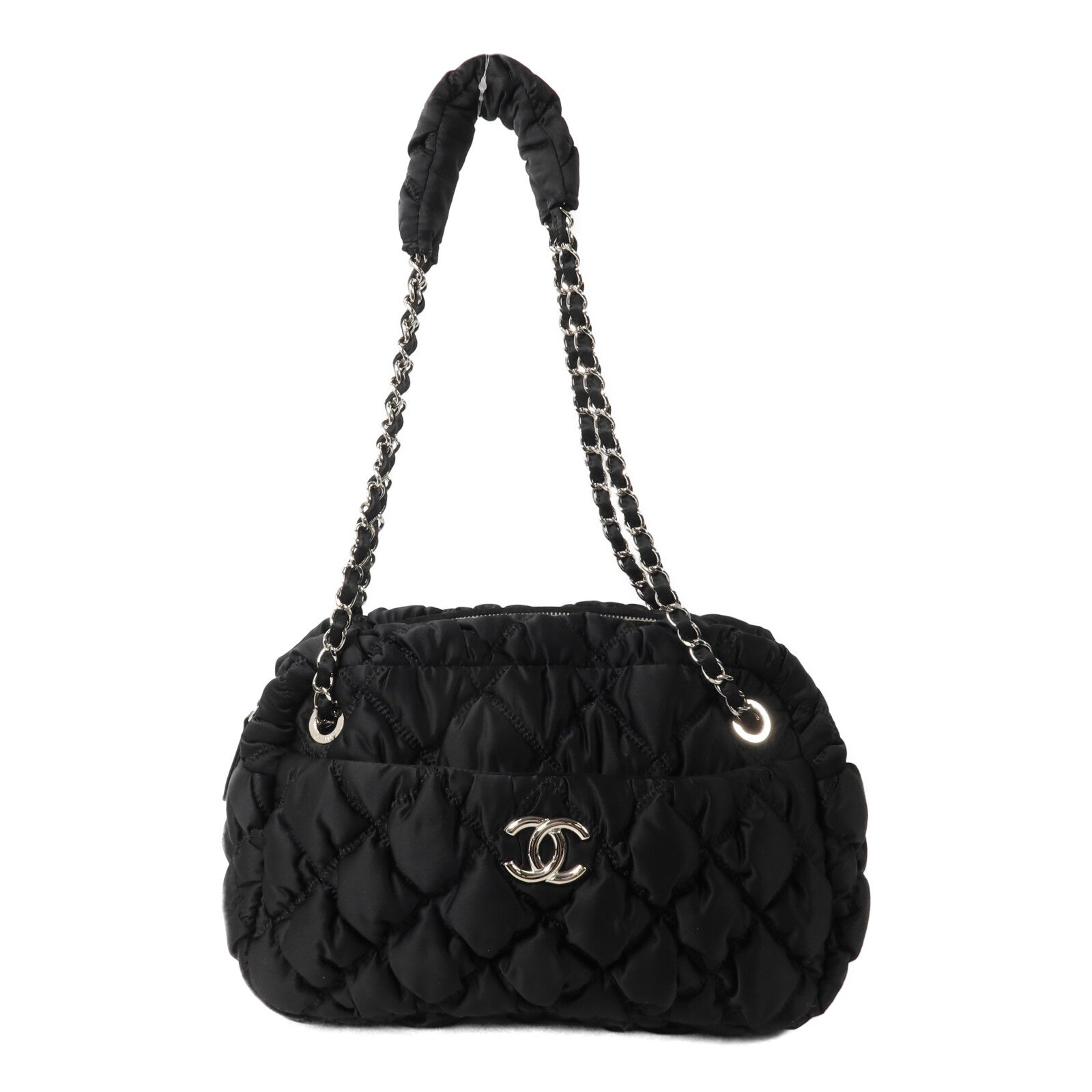 CHANEL 尼龍Bubble Bag鏈帶肩背袋