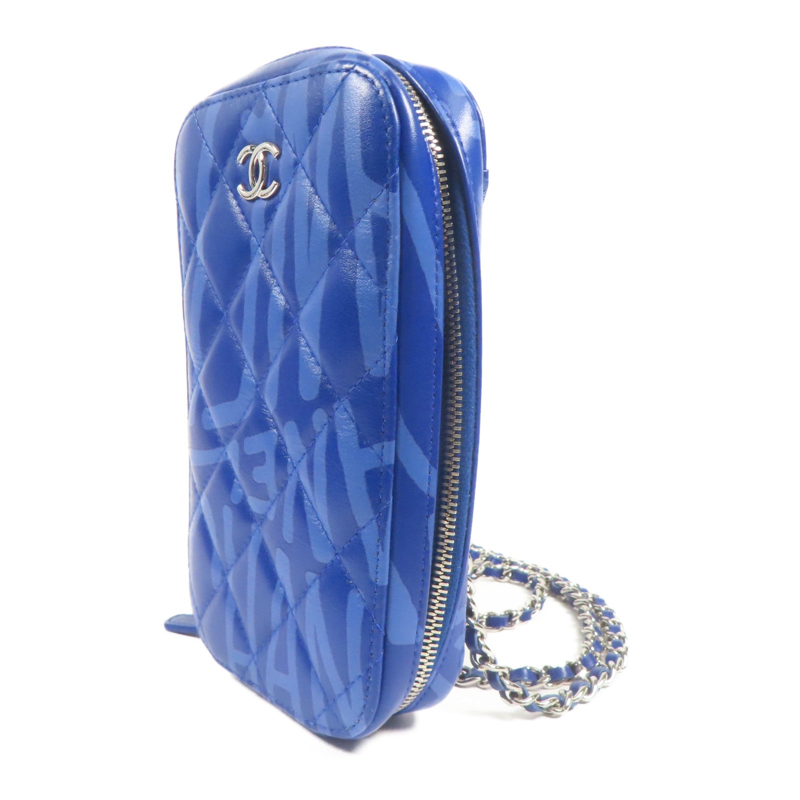 CHANEL 羊皮皮革Shoulder Bag銀扣鏈帶肩背袋