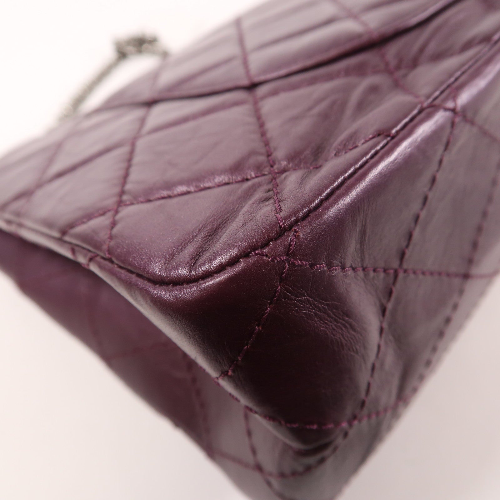 CHANEL 【激減優惠】牛皮皮革2.55 Jumbo銀扣鏈帶肩背袋