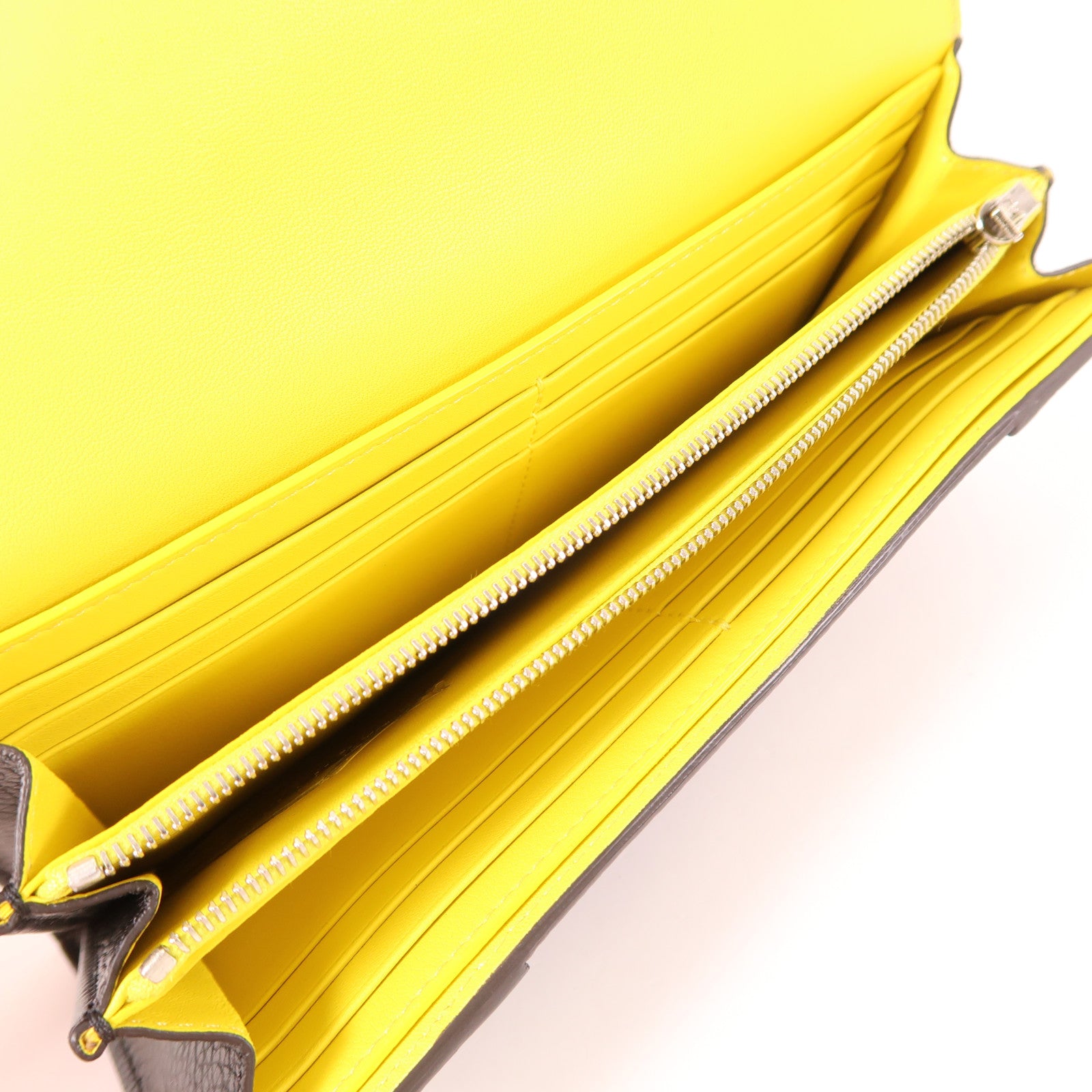 CELINE 牛皮皮革Long Wallet銀扣長錢包