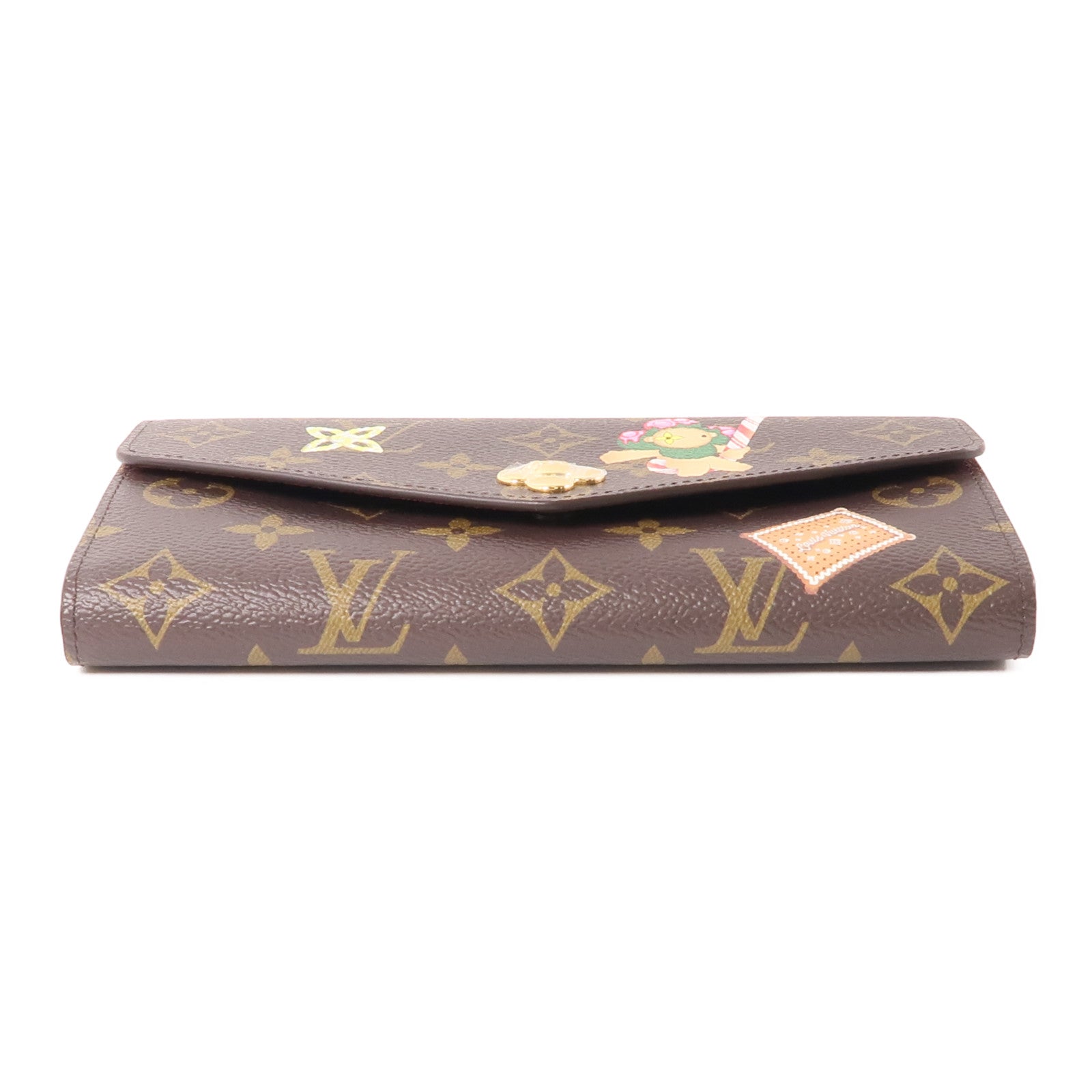 LOUIS VUITTON Monogram Sarah Wallet金扣長錢包棕色