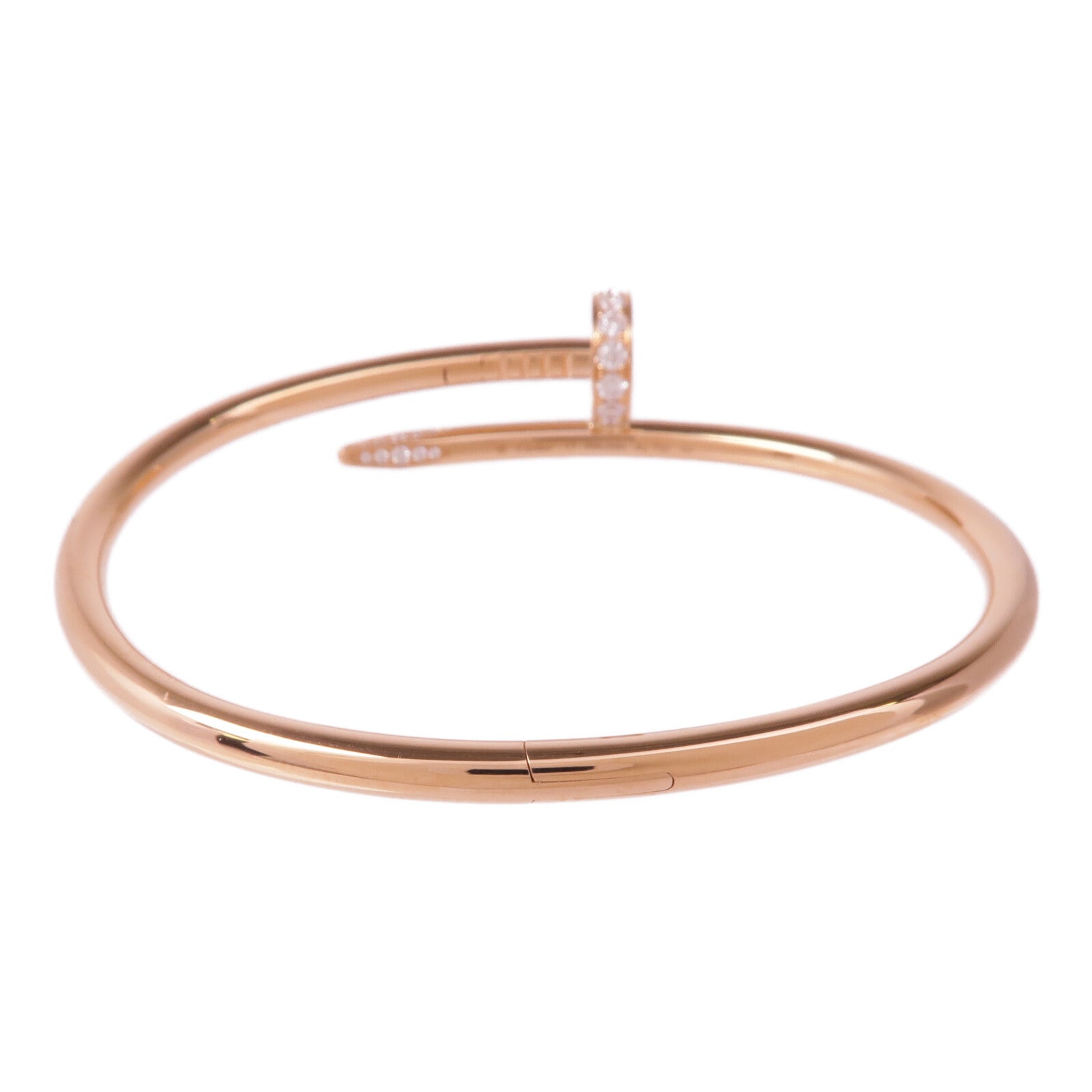 CARTIER 18K玫瑰金Juste un Clou鑽石手鐲Cartier#17