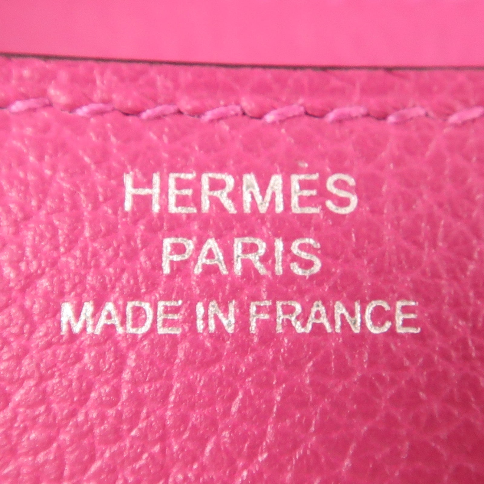 HERMES【激減優惠】 Evercolor皮革Constance Mini銀扣肩背袋L3 Rose Purple