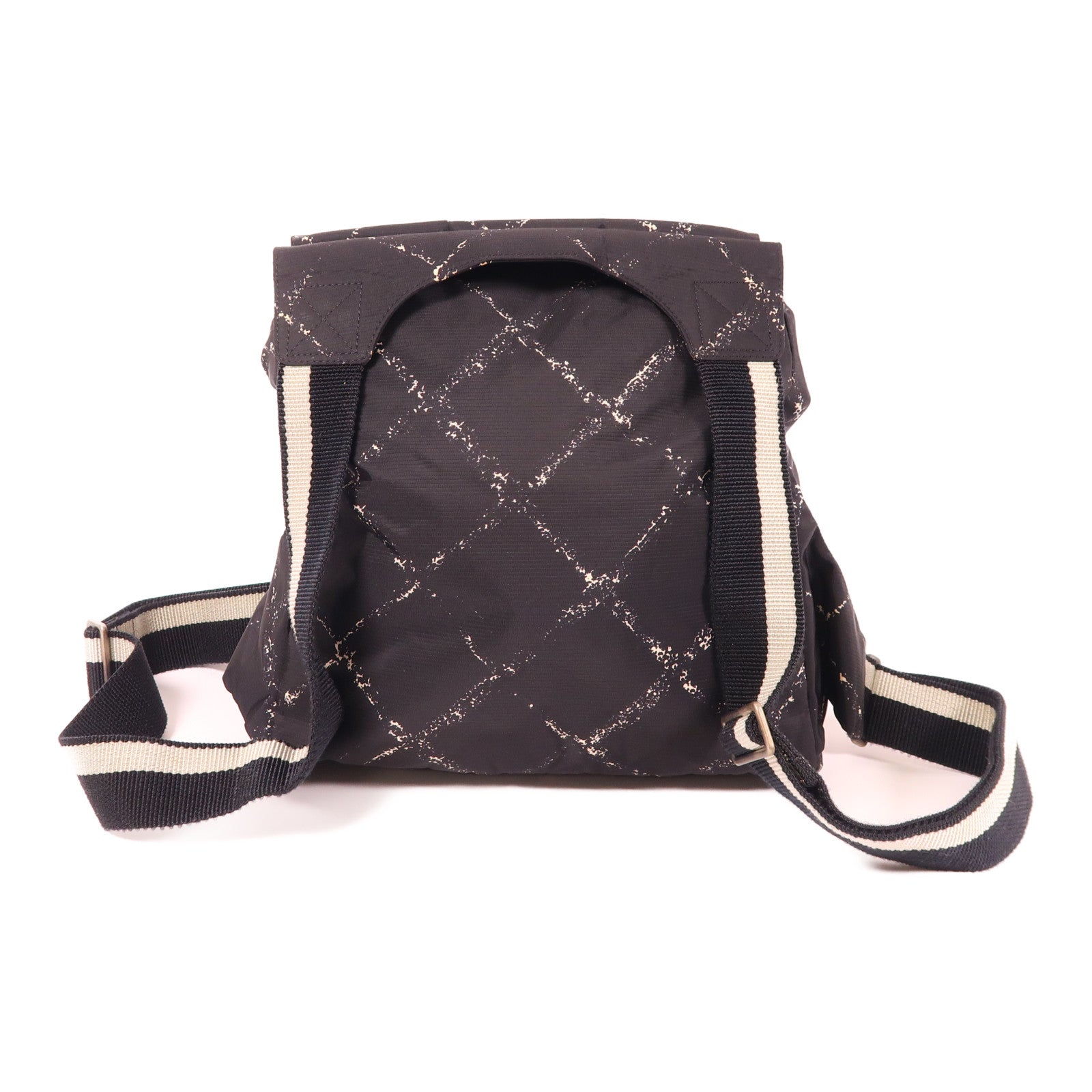 CHANEL CC SHW Travel Line Backpack Nylon Black/White