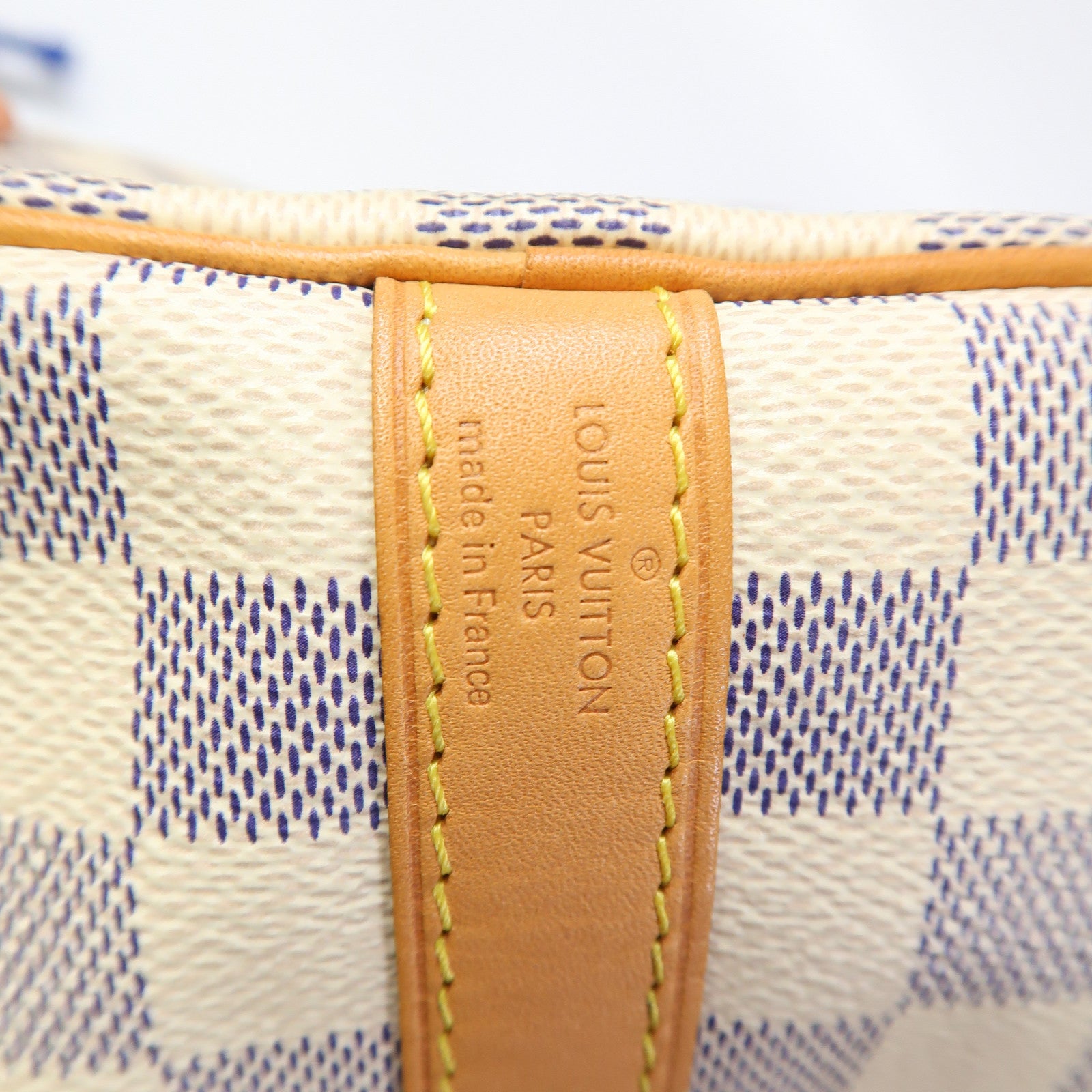 LOUIS VUITTON Damier Azur Speedy Bandoulière 25金扣手挽肩背兩用袋白色