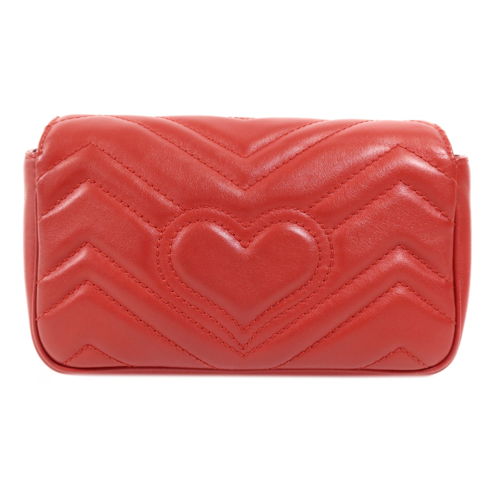 GUCCI 羊皮皮革GG Marmont Super Mini金扣鏈帶肩背袋