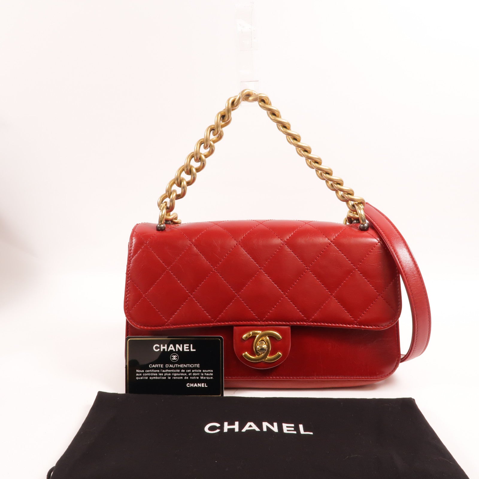 CHANEL 牛皮皮革Paris Cosmopolite Bag手挽肩背兩用袋