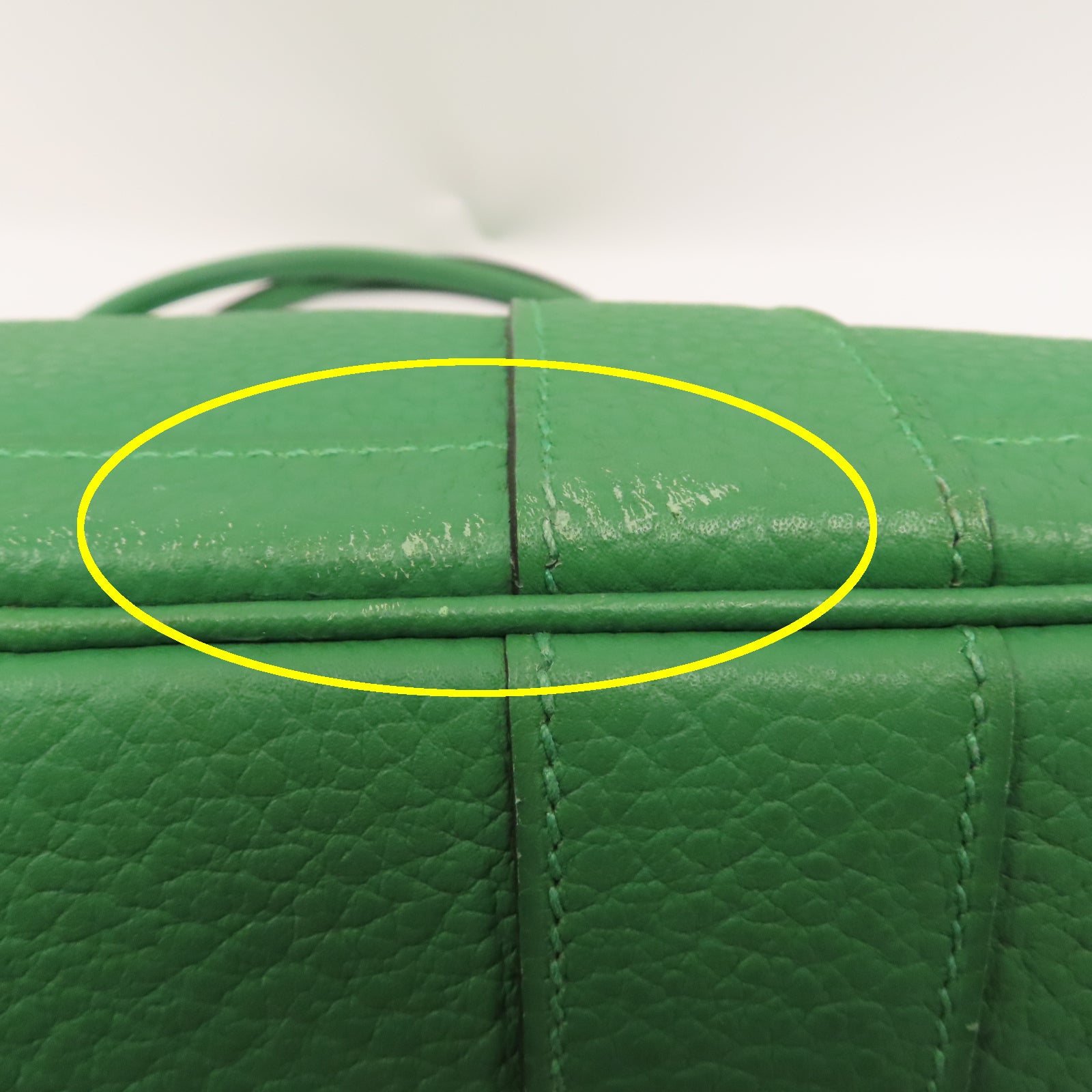 HERMES 【激減優惠】Negonda皮革Garden Party PM銀扣手挽袋Bamboo竹子綠色