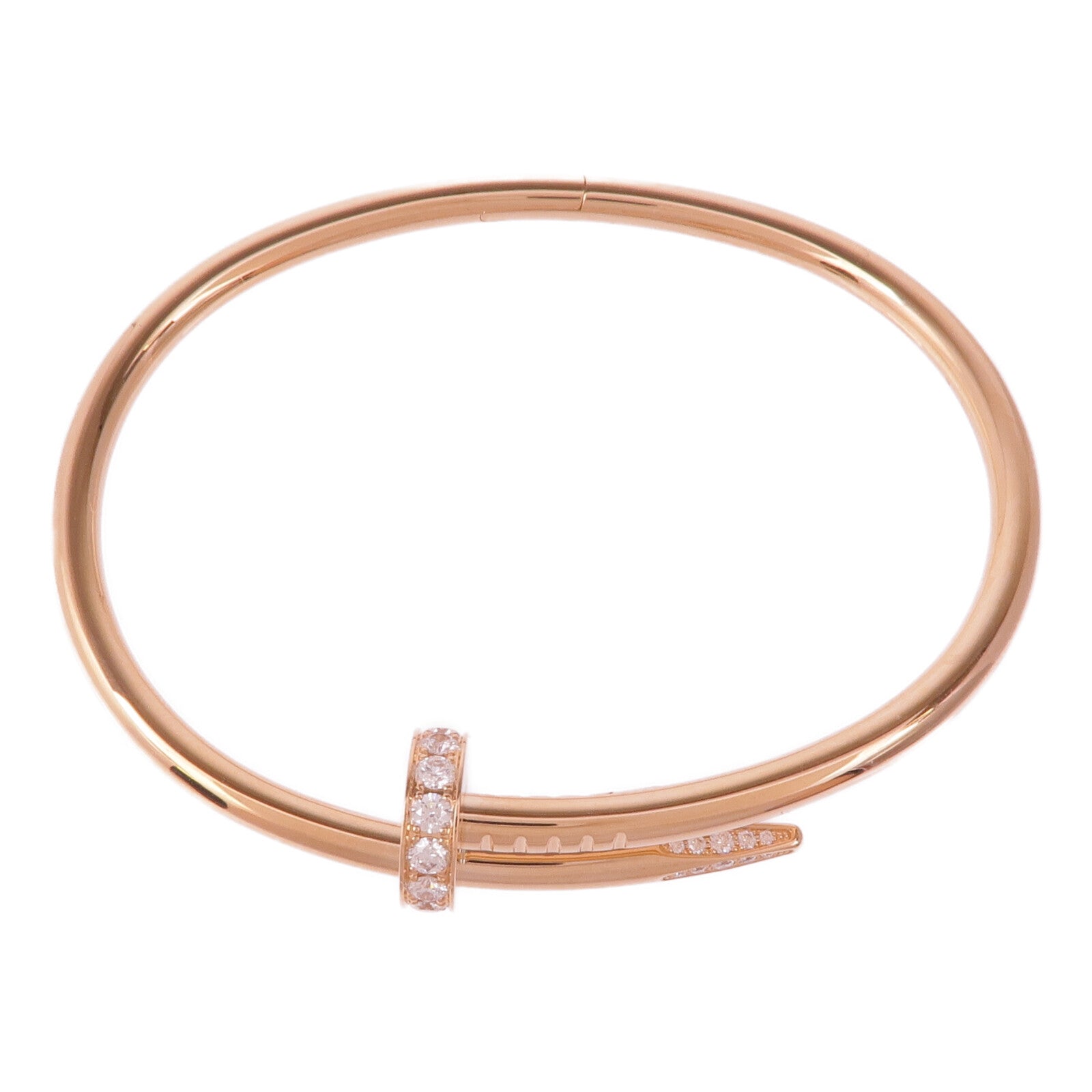 CARTIER 18K玫瑰金Juste un Clou鑽石手鐲Cartier#17