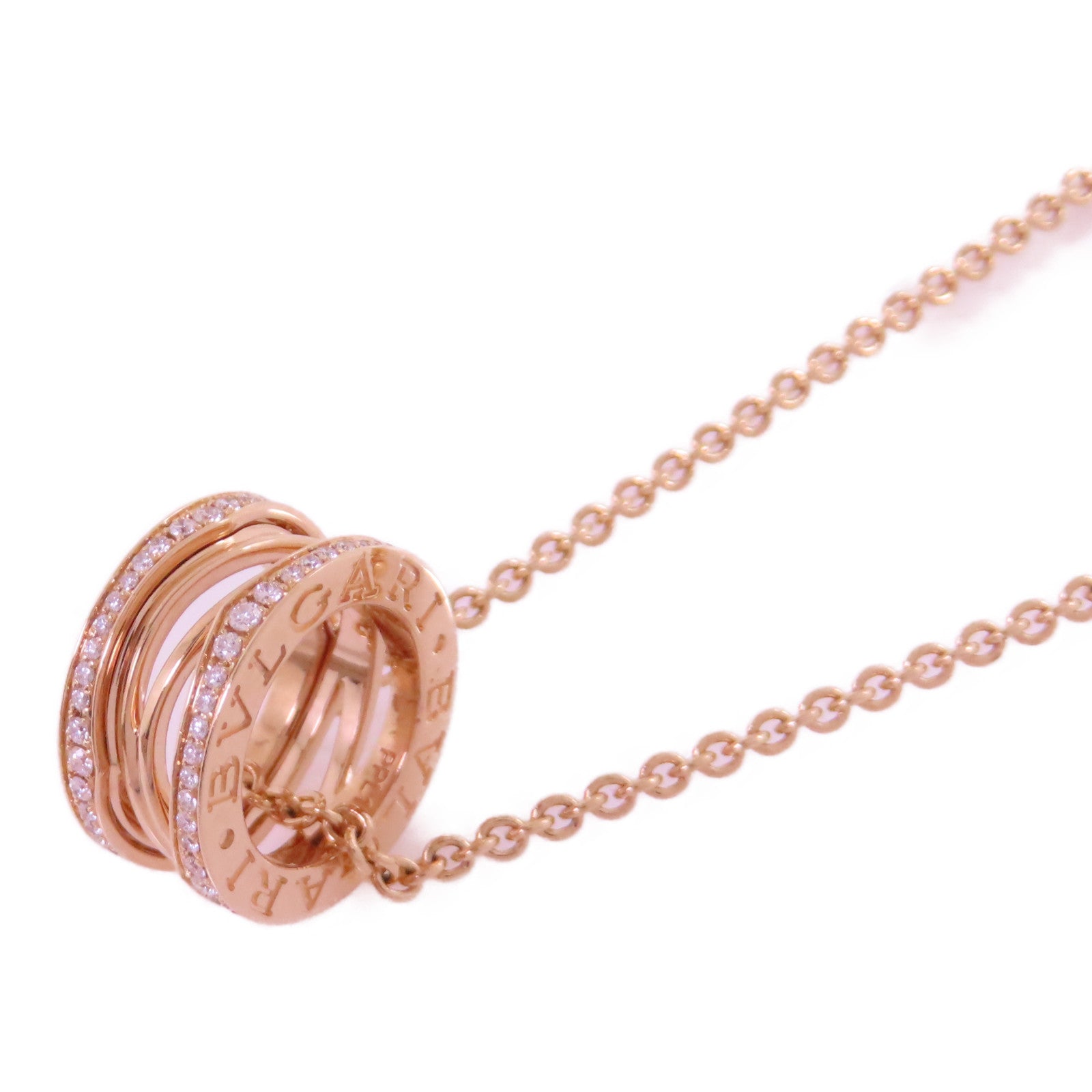 BVLGARI 18K玫瑰金/鑽石B.Zero1 Diamond Necklace項鏈