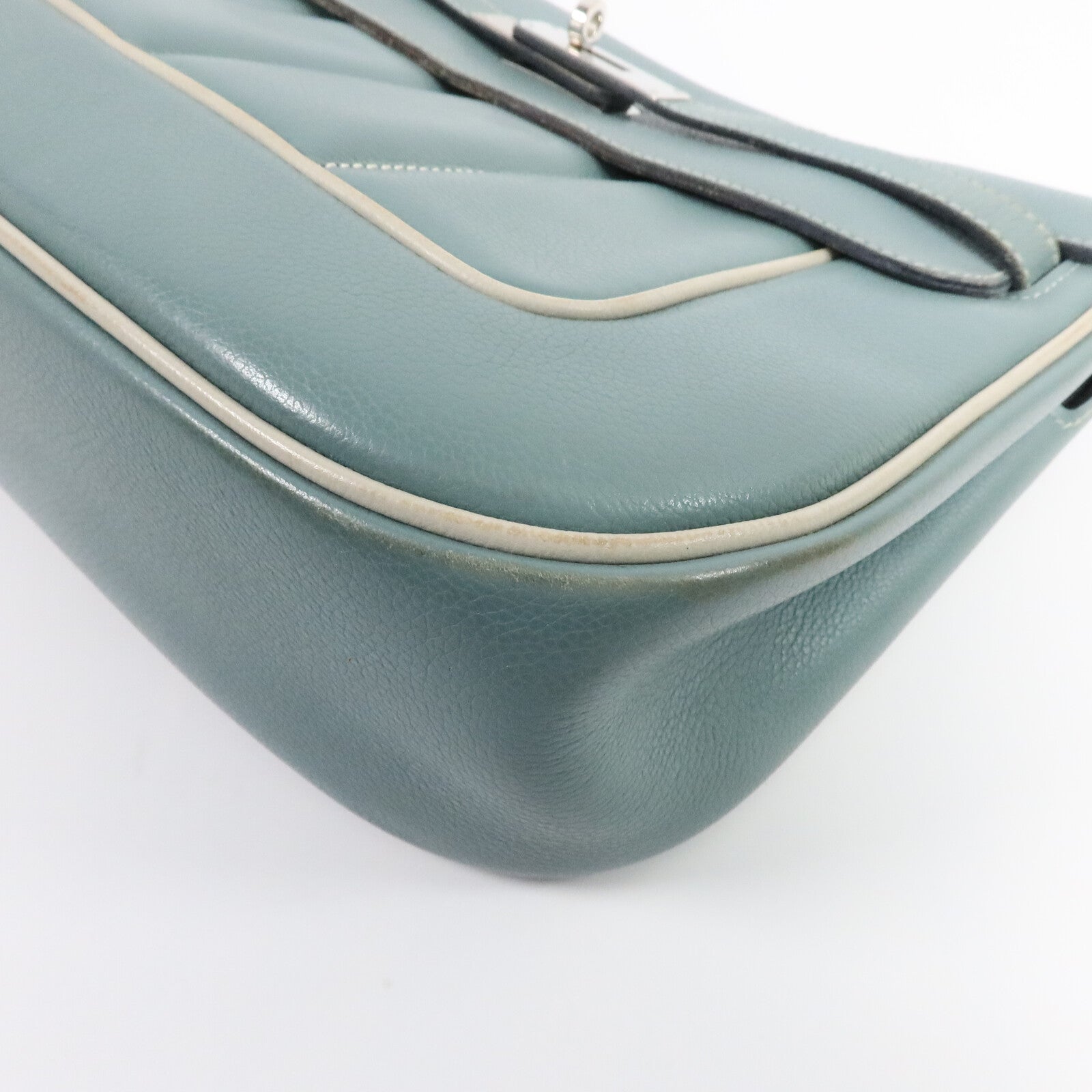 HERMES Evercolor皮革Berline 28肩背袋Ciel/Gris Perle