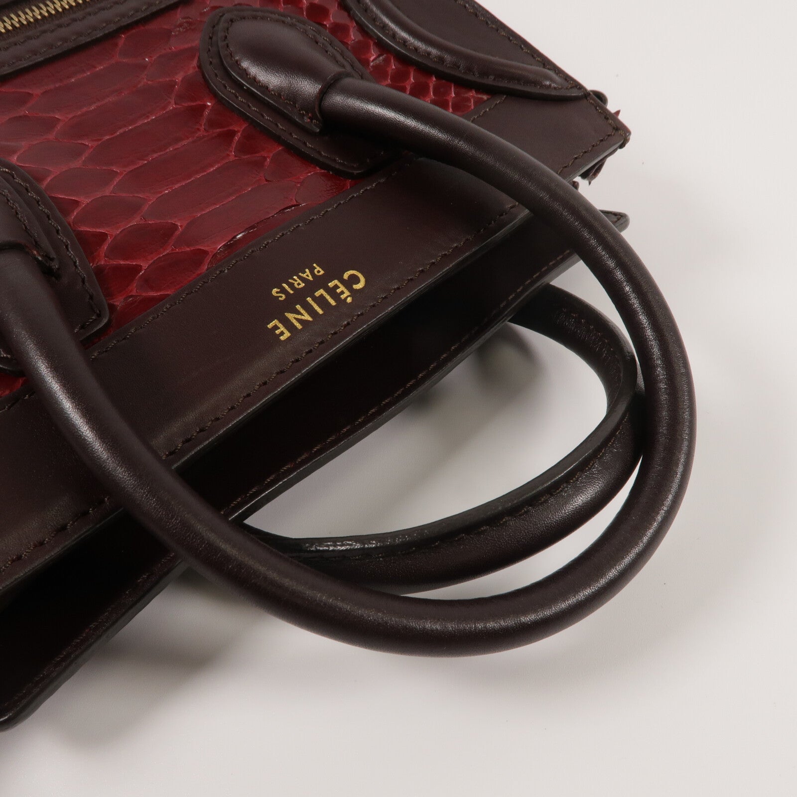CELINE 蛇皮皮革Mirco Luggage手挽肩背兩用袋