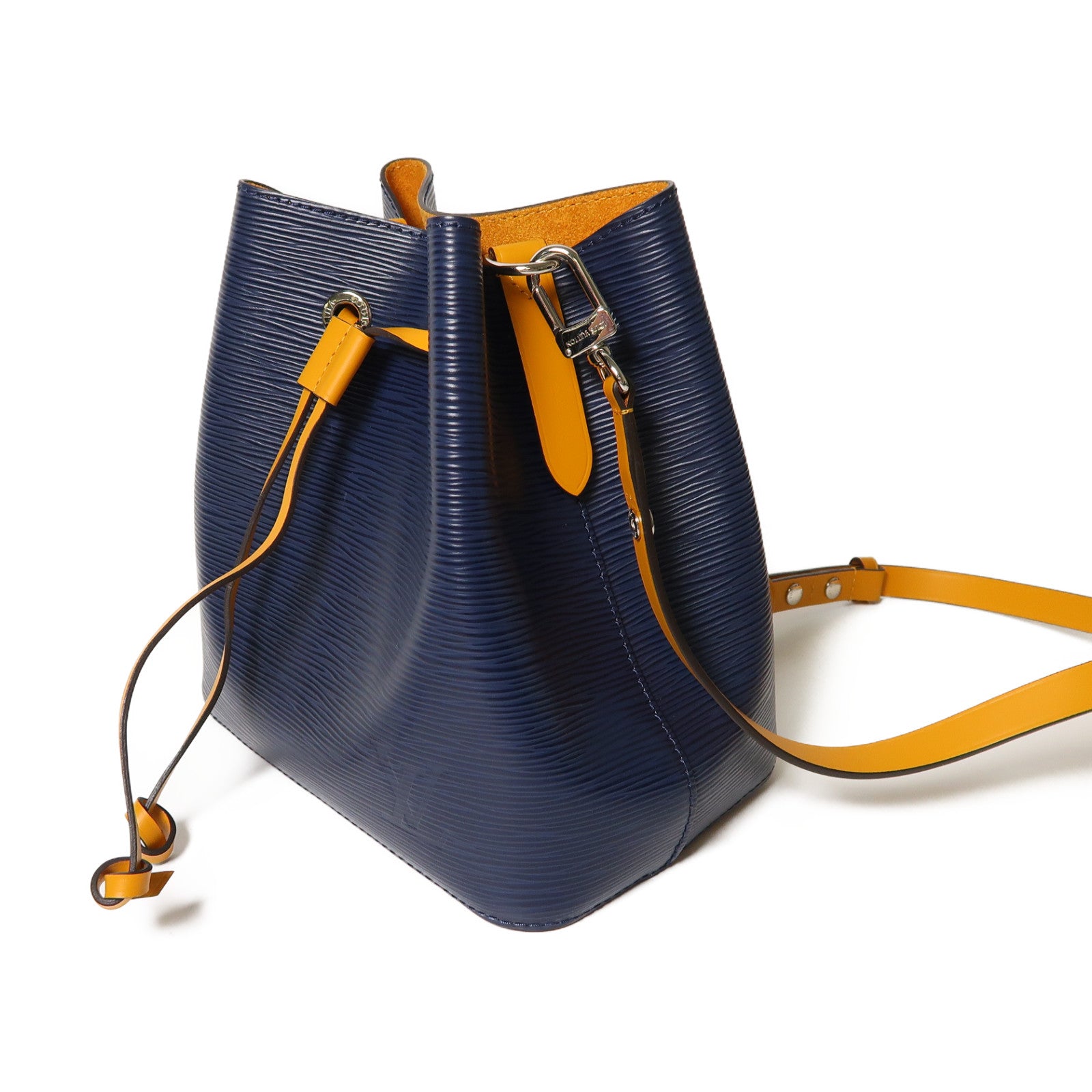 LOUIS VUITTON Epi NeoNoe BB銀扣手挽肩背兩用袋藍色/黃色
