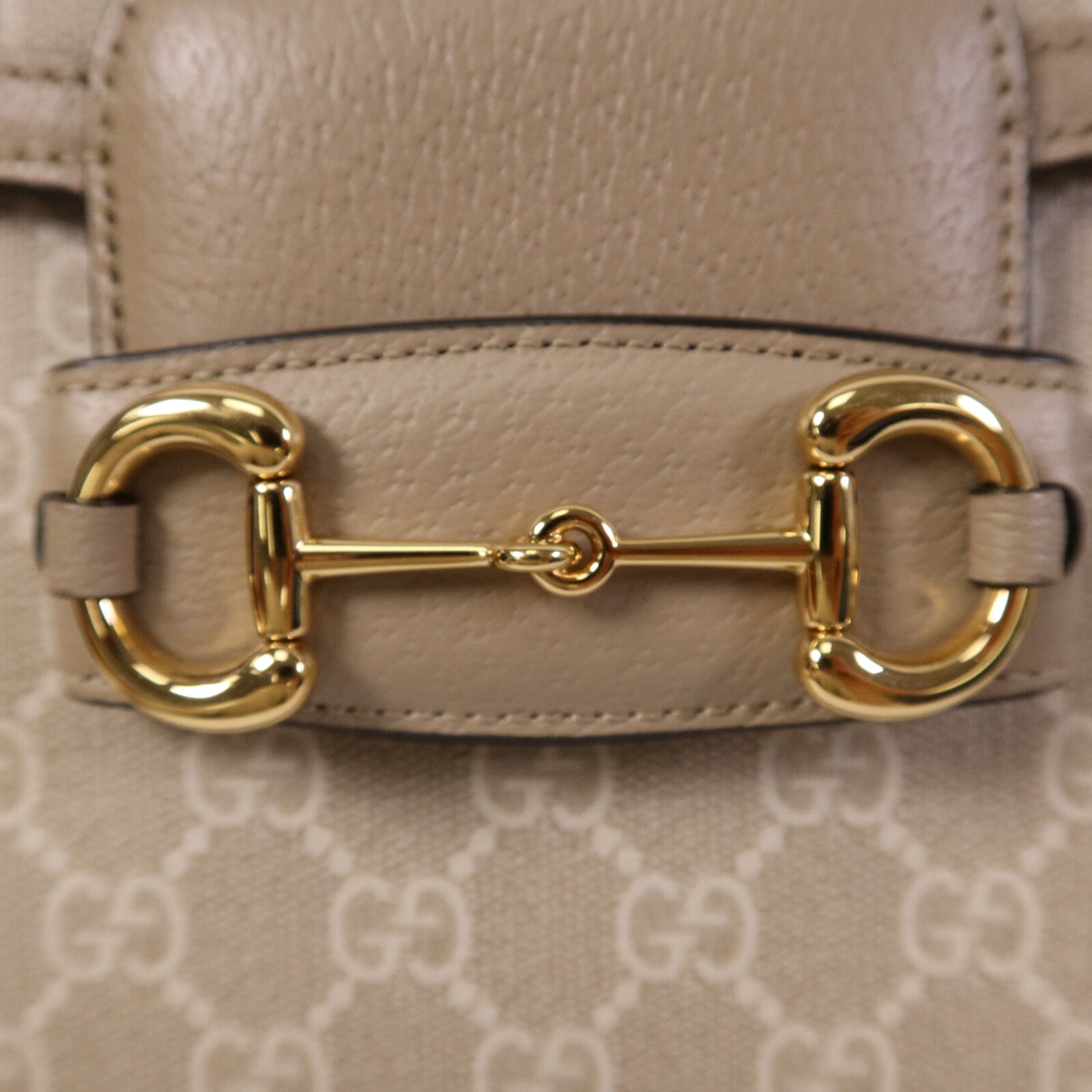 GUCCI 塗層帆布Horsebit 1955 MM金扣肩背袋