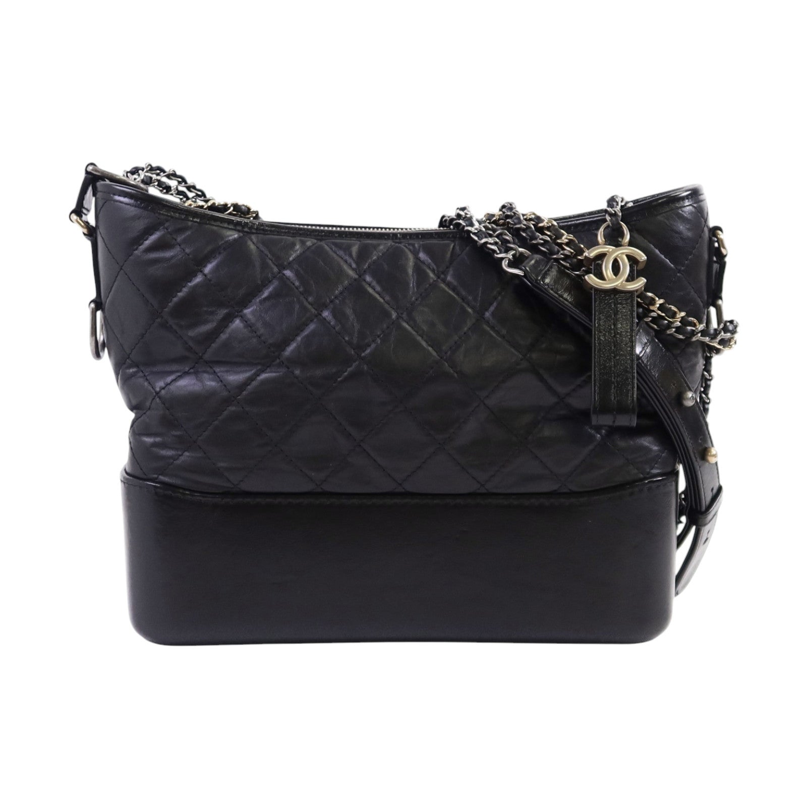 CHANEL 牛皮皮革Medium Gabrielle金扣鏈帶肩背袋