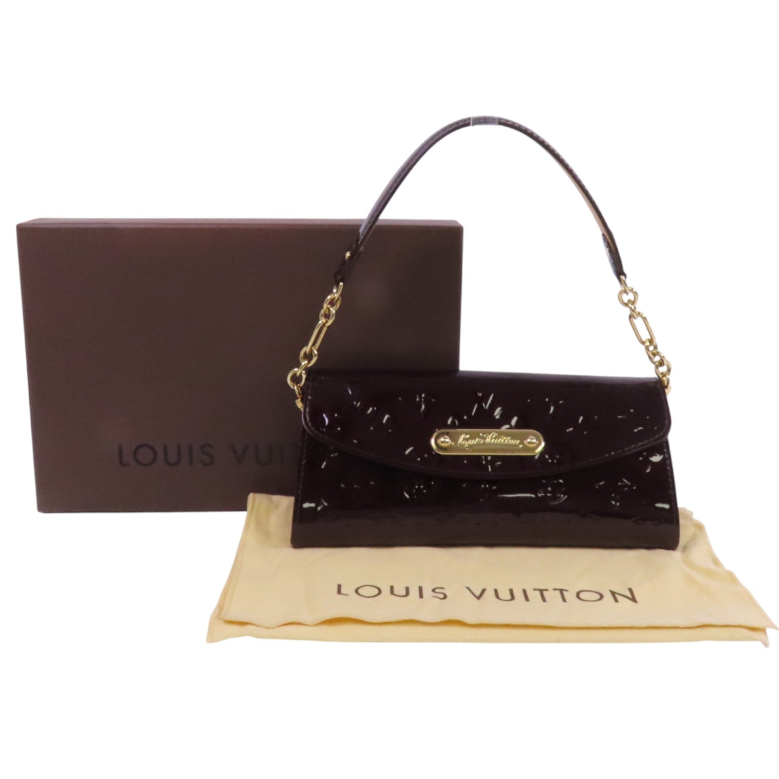 LOUIS VUITTON Monogram Vernis Sunset Boulevard金扣肩背袋