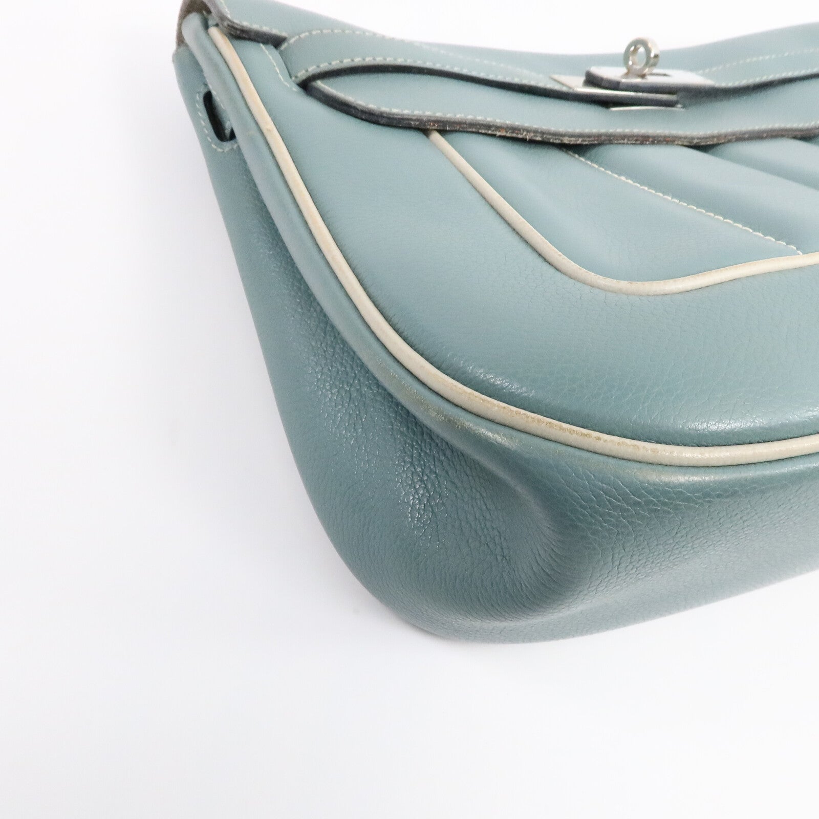 HERMES Evercolor皮革Berline 28肩背袋Ciel/Gris Perle