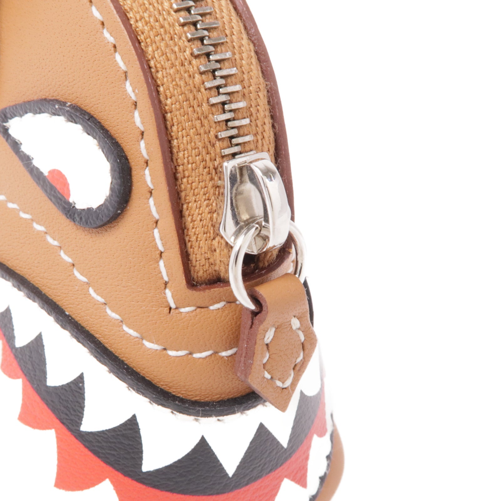 HERMES PHW Bolide Shark Charm Veau Swift Leather Gold Brown